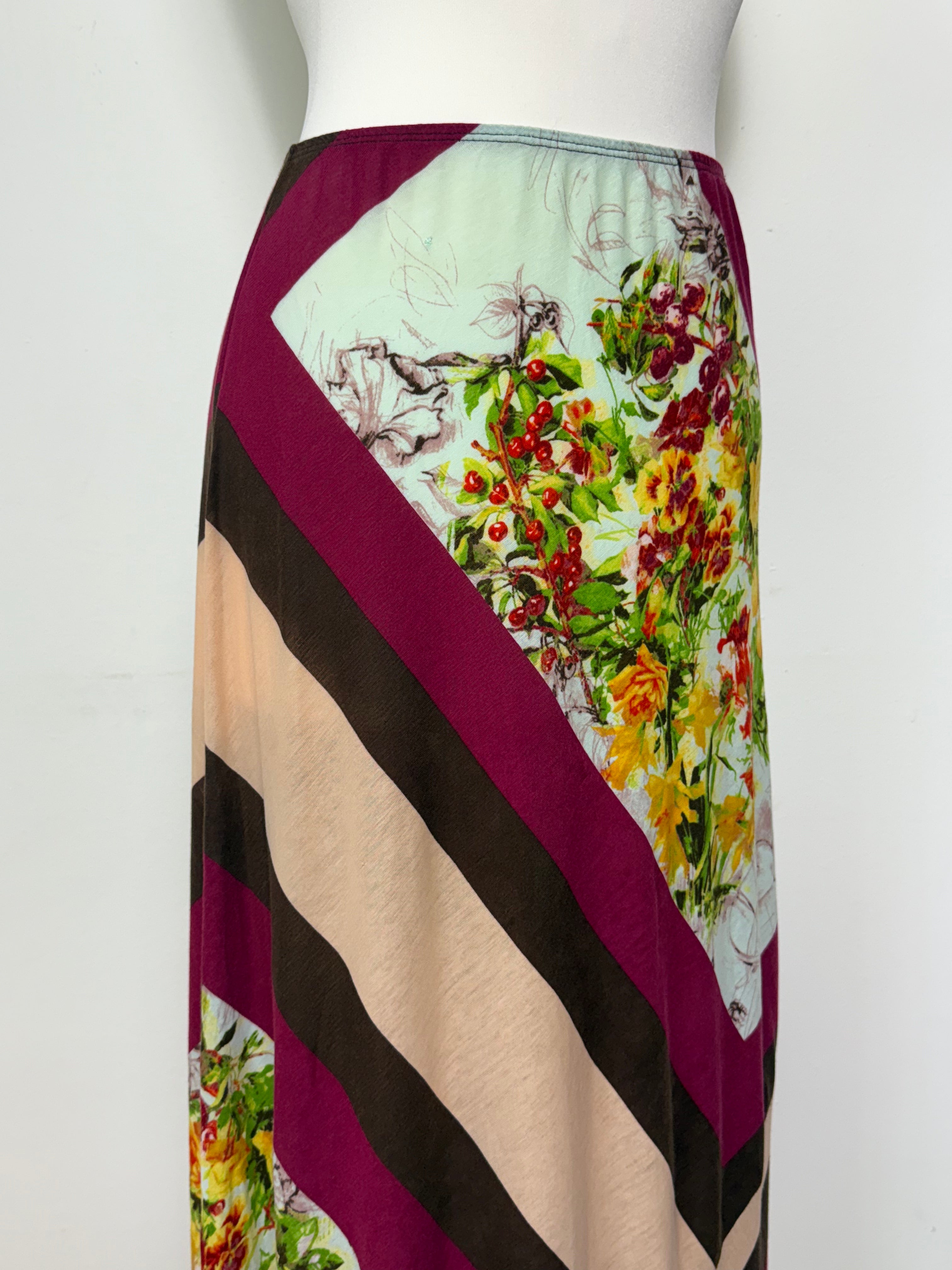 Jean Paul Gaultier Spring 1999 Fruit & Floral Abstract Maxi Skirt