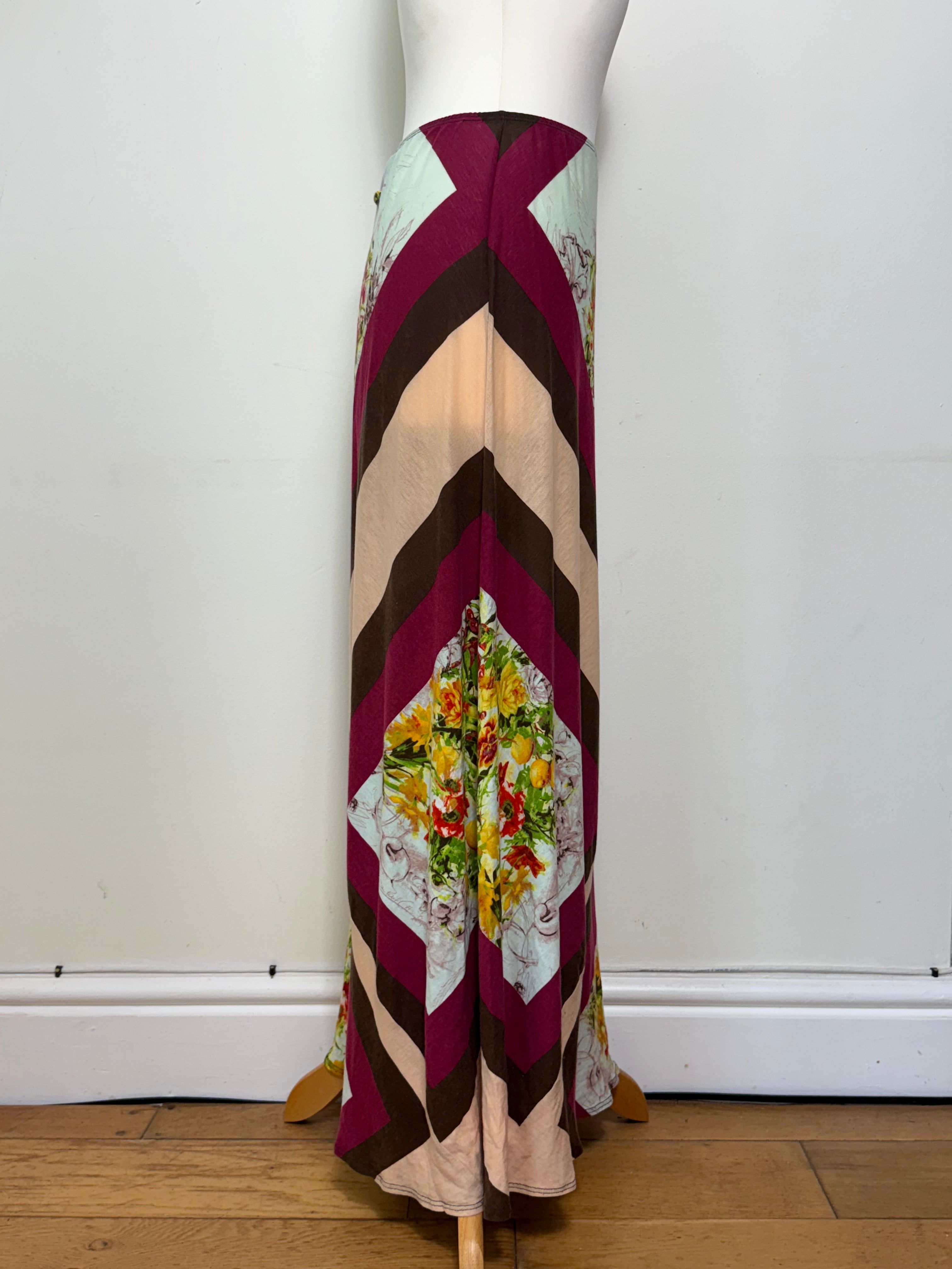 Jean Paul Gaultier Spring 1999 Fruit & Floral Abstract Maxi Skirt