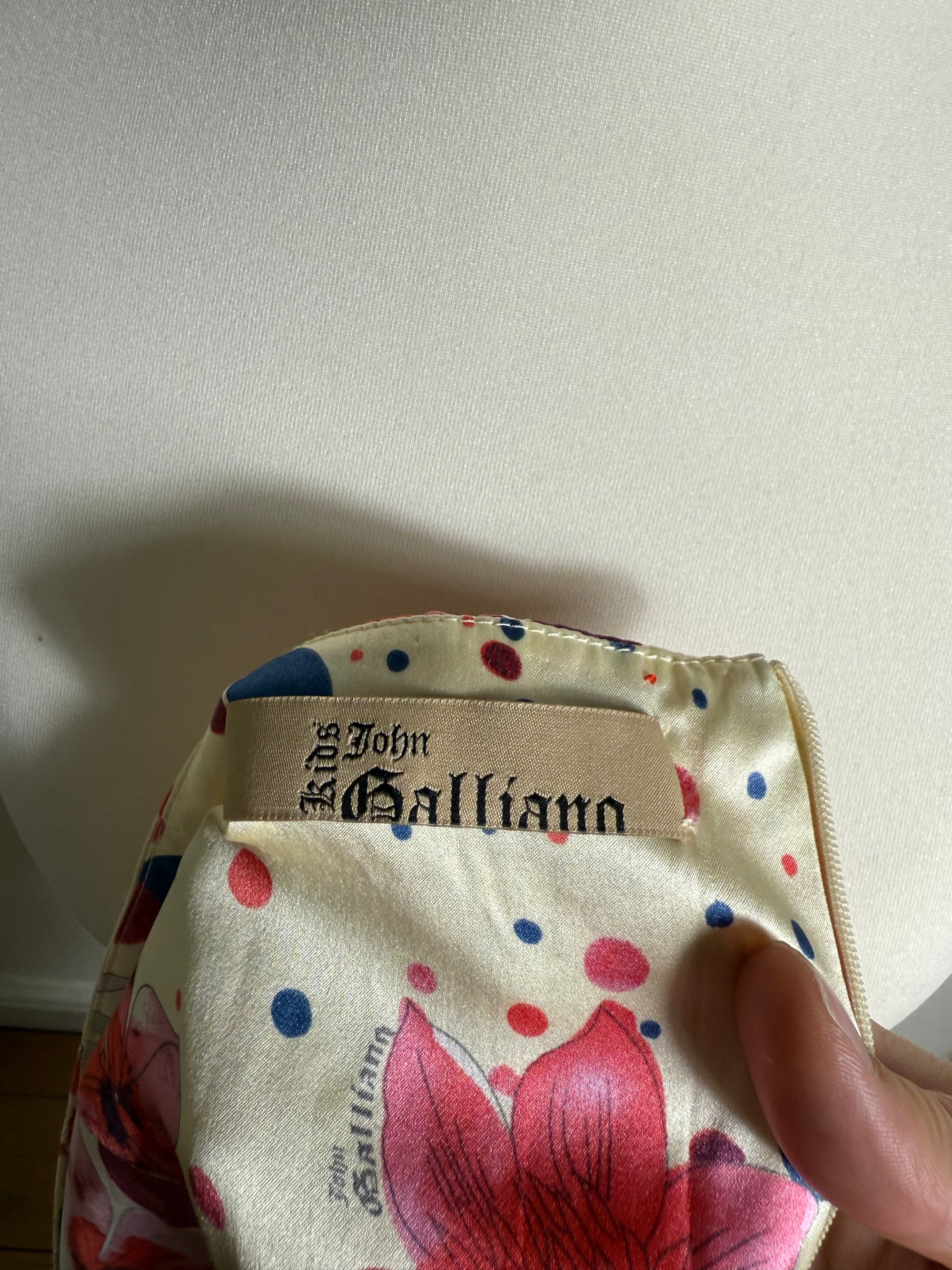 John Galliano Silk Ruffle Layered Mini Skirt