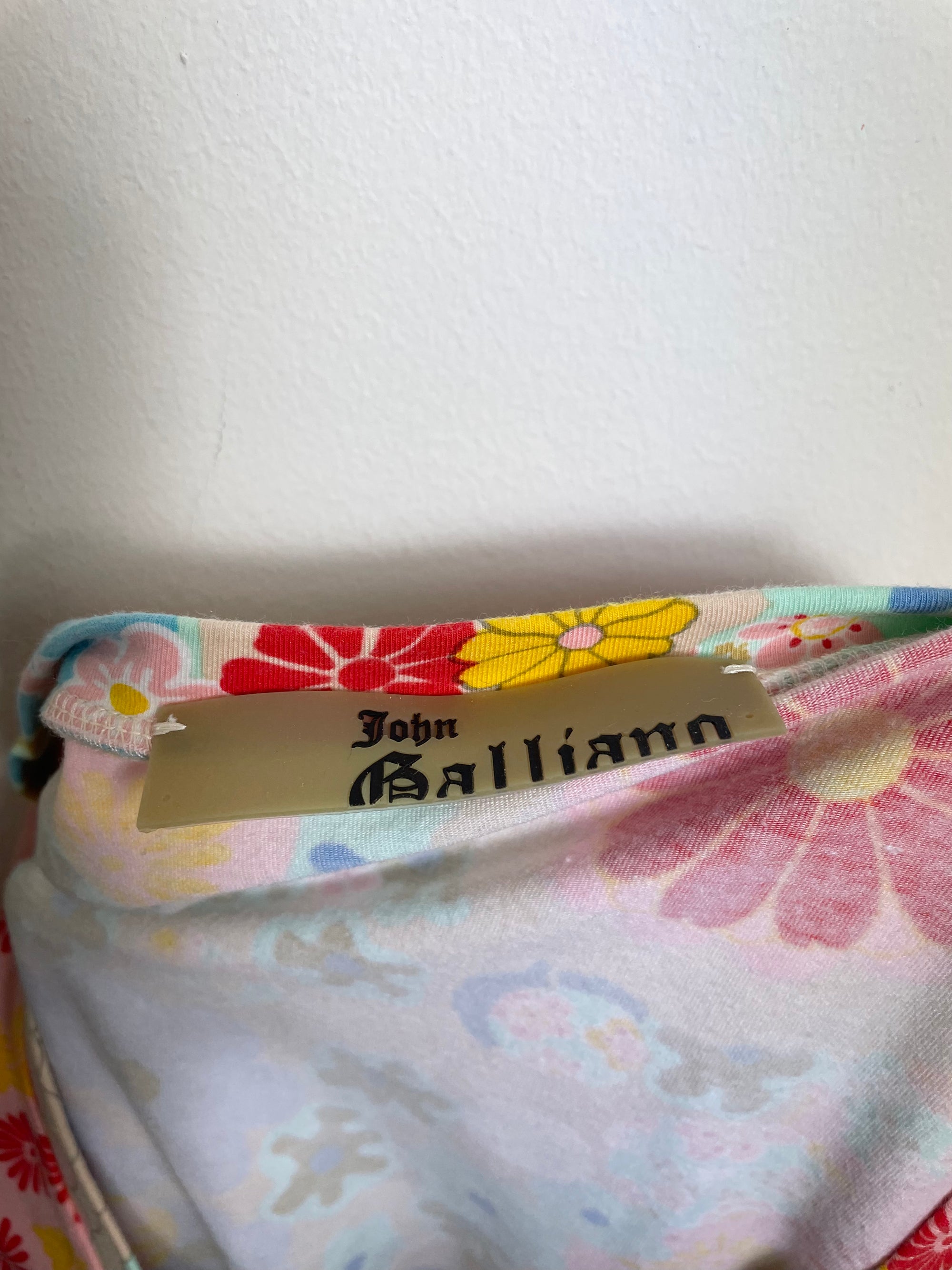 John Galliano Vintage Floral Multi-Colour Short Sleeve Top