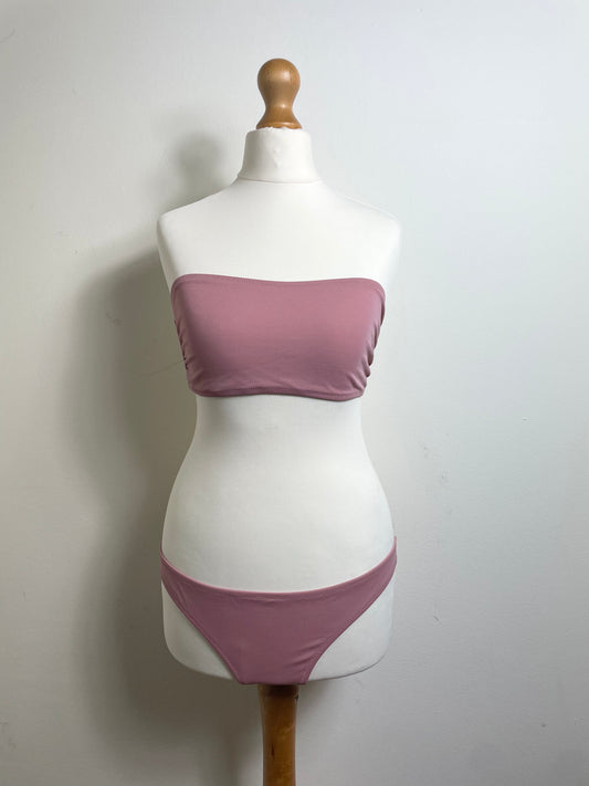 John Galliano Vintage Rose Bandeau Bikini Set