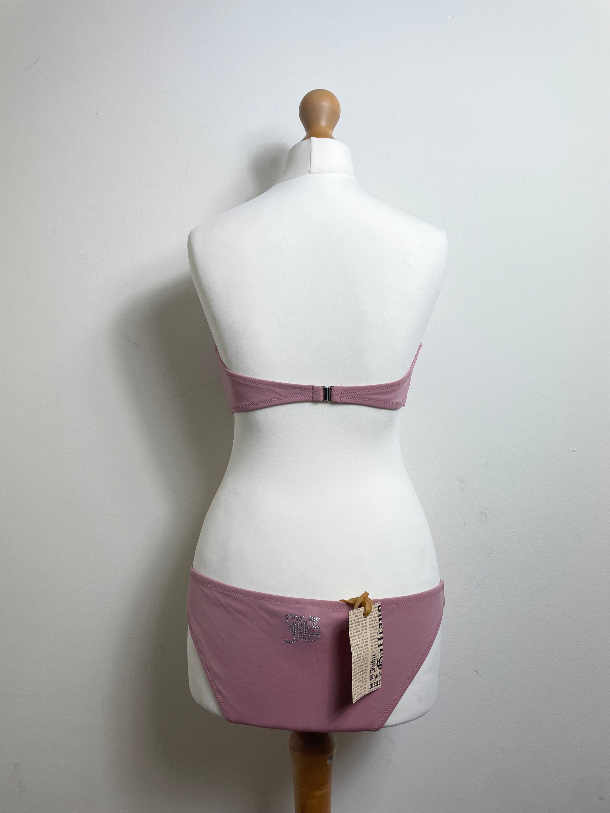 John Galliano Vintage Rose Bandeau Bikini Set