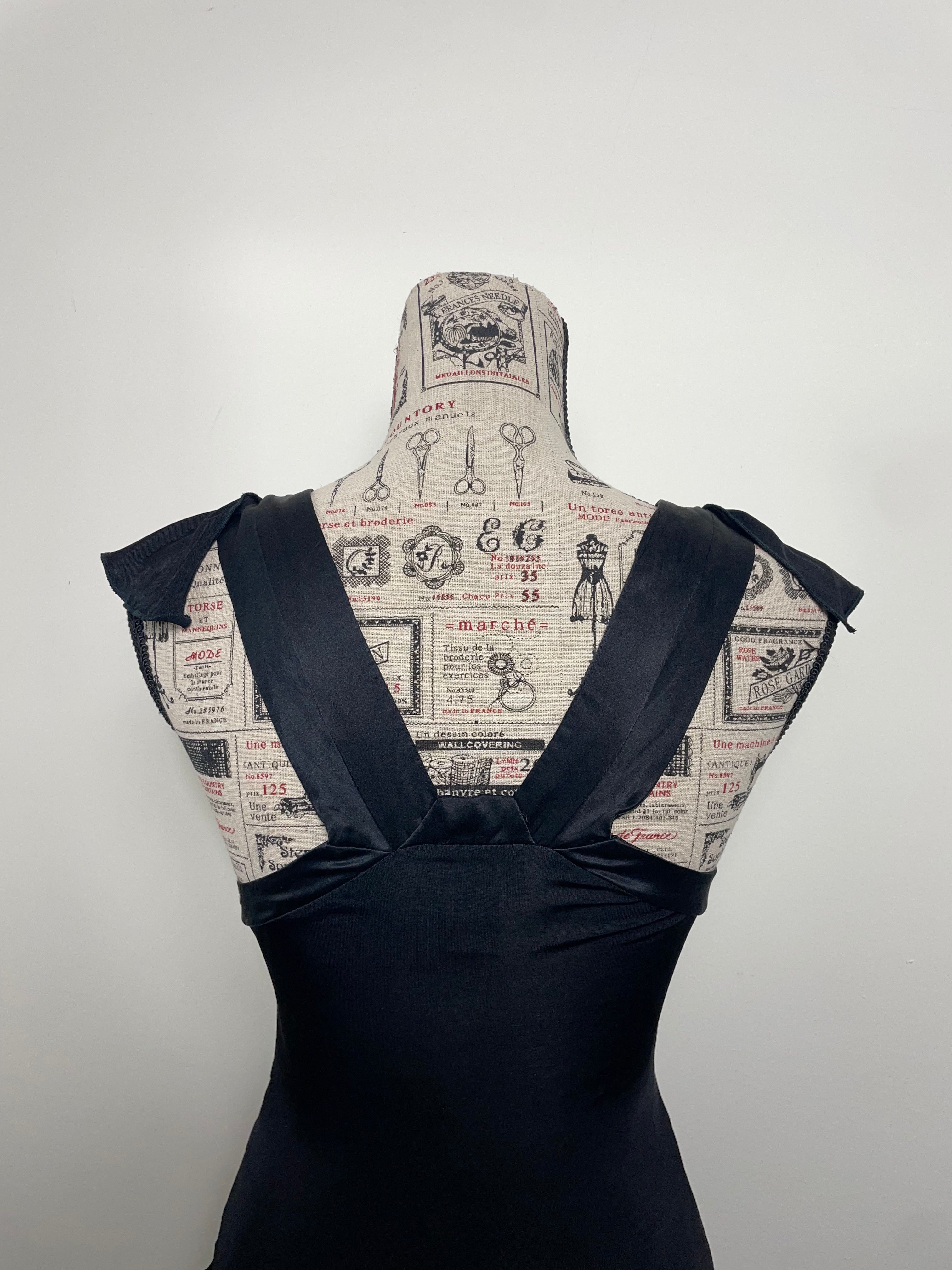 Just Cavalli 2000s Black Ruffle Corset Lace-Up Cocktail Dress