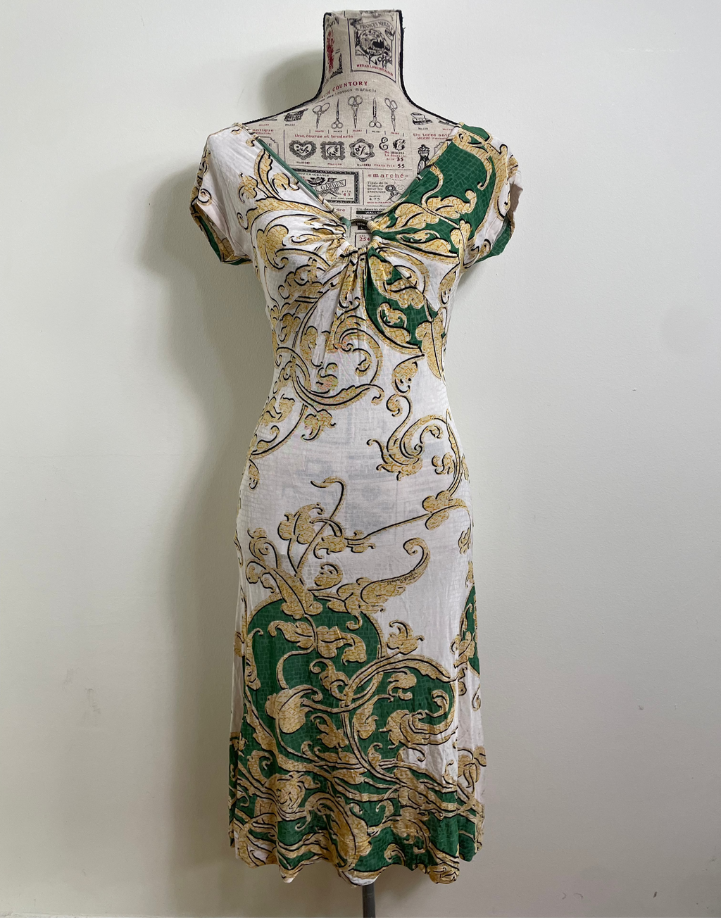 Just Cavalli Mosaic Vine Print Midi Dress