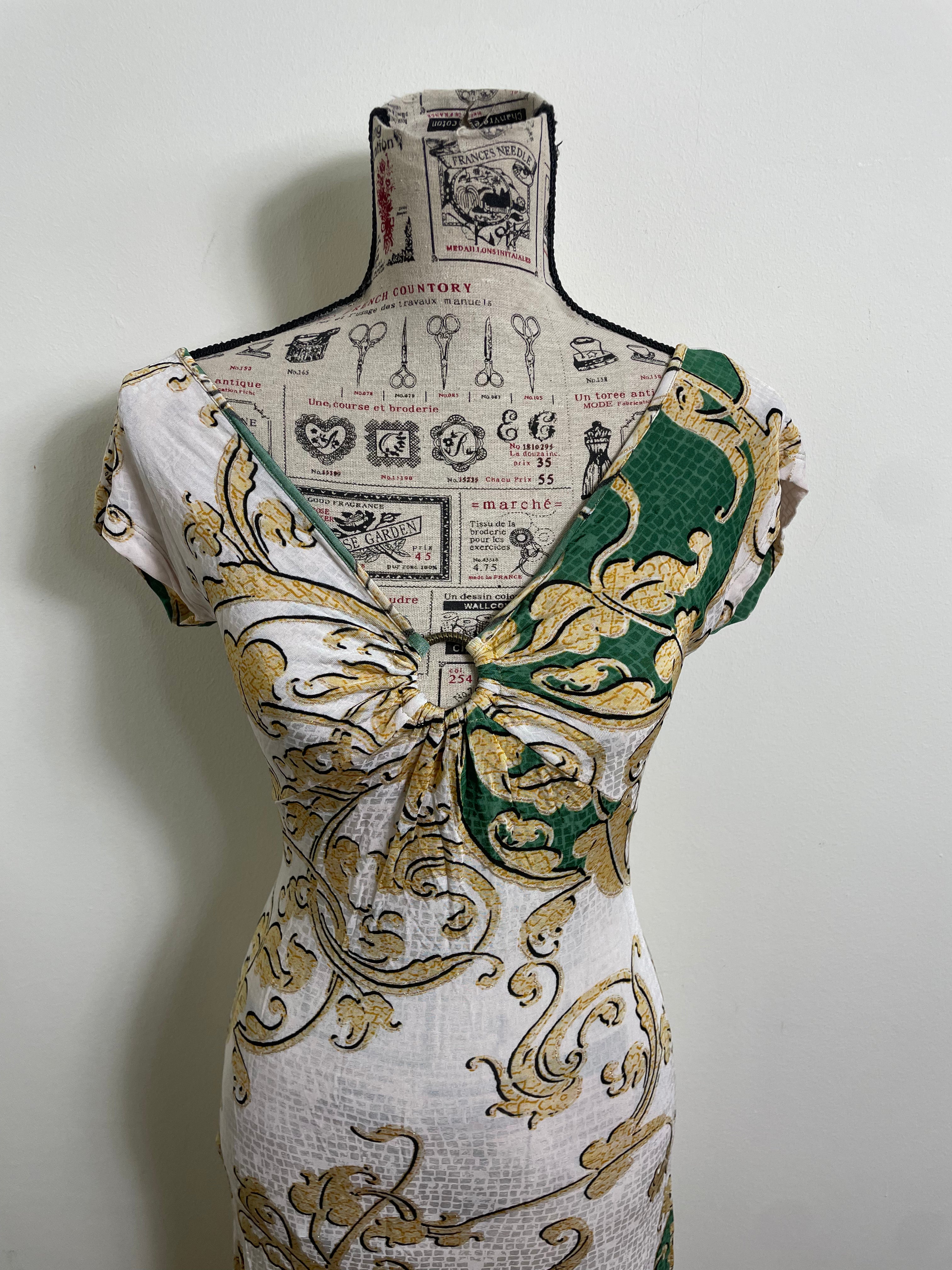 Just Cavalli Mosaic Vine Print Midi Dress