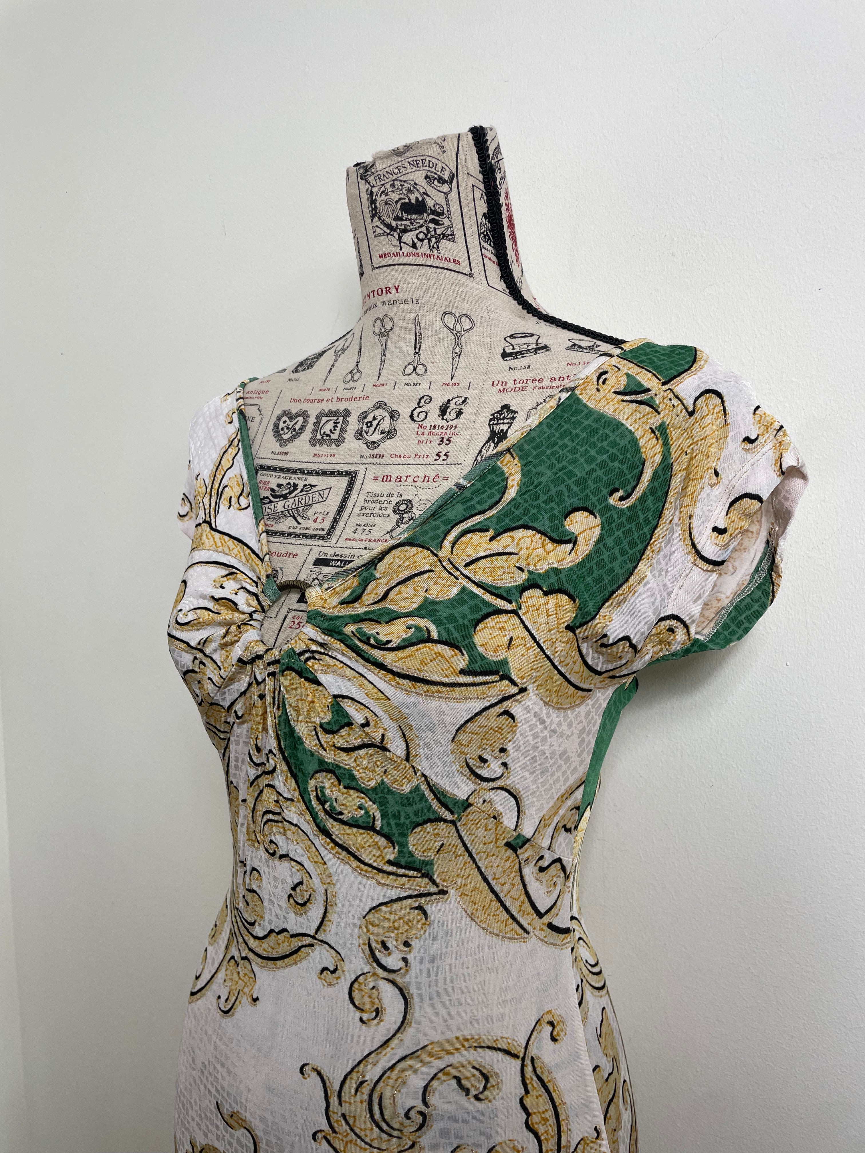 Just Cavalli Mosaic Vine Print Midi Dress