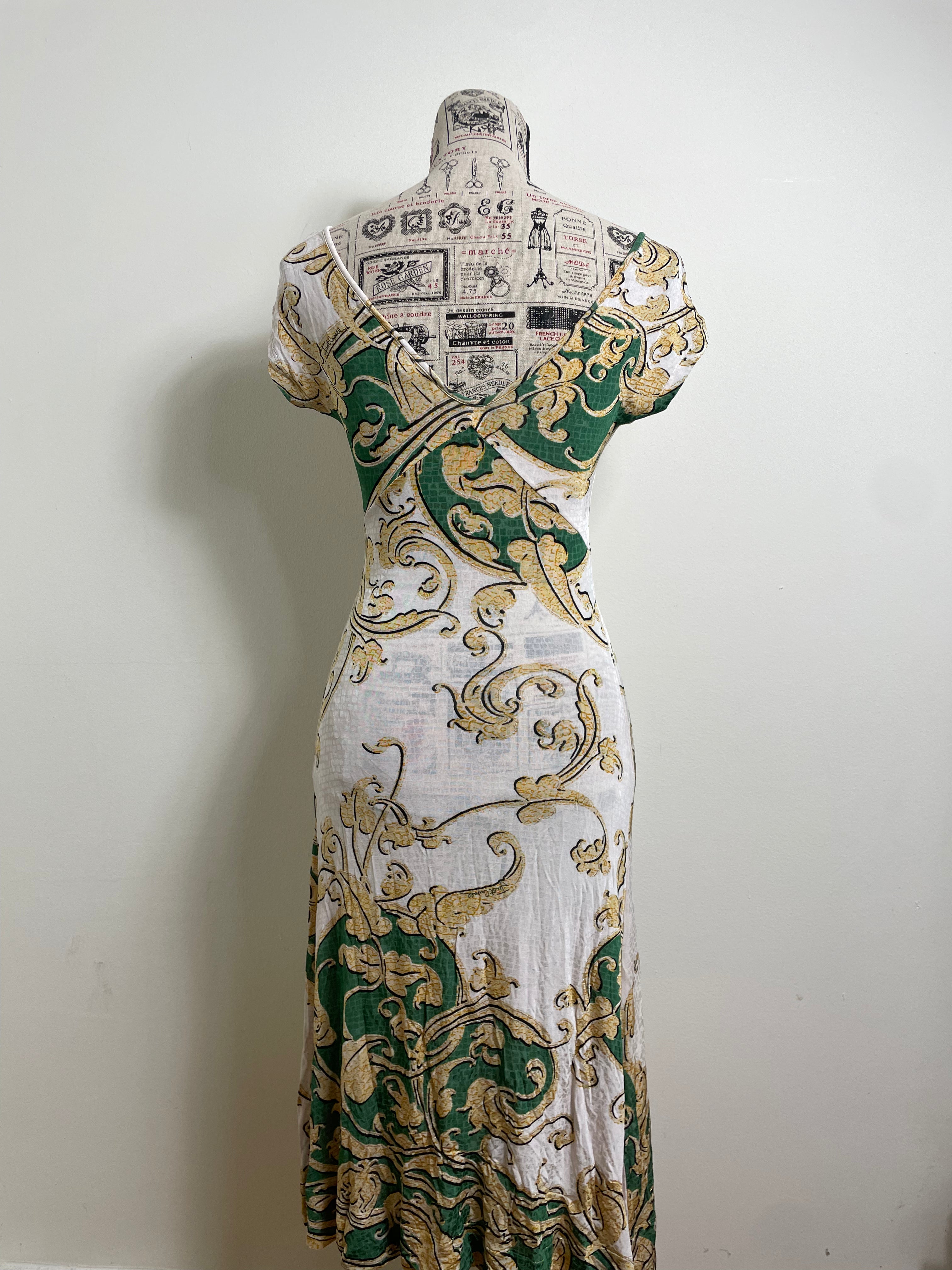 Just Cavalli Mosaic Vine Print Midi Dress
