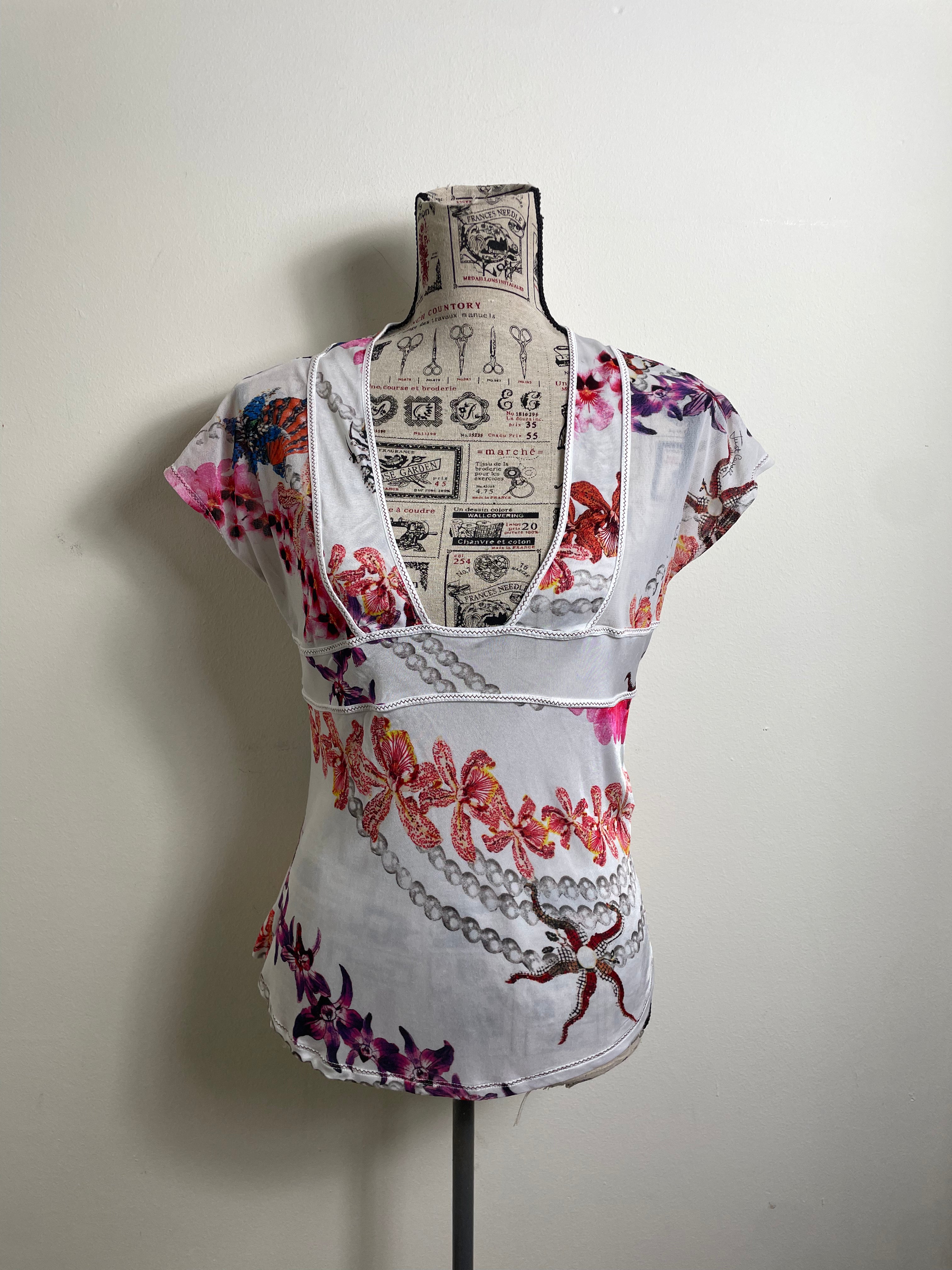 Just Cavalli Orchid Print Blouse