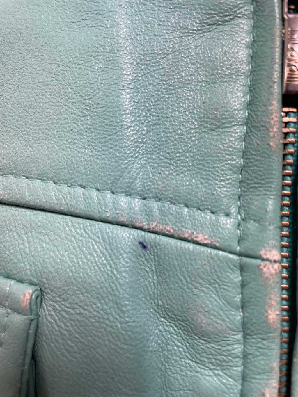 Just Cavalli Spearmint Leather Pleated Skirt