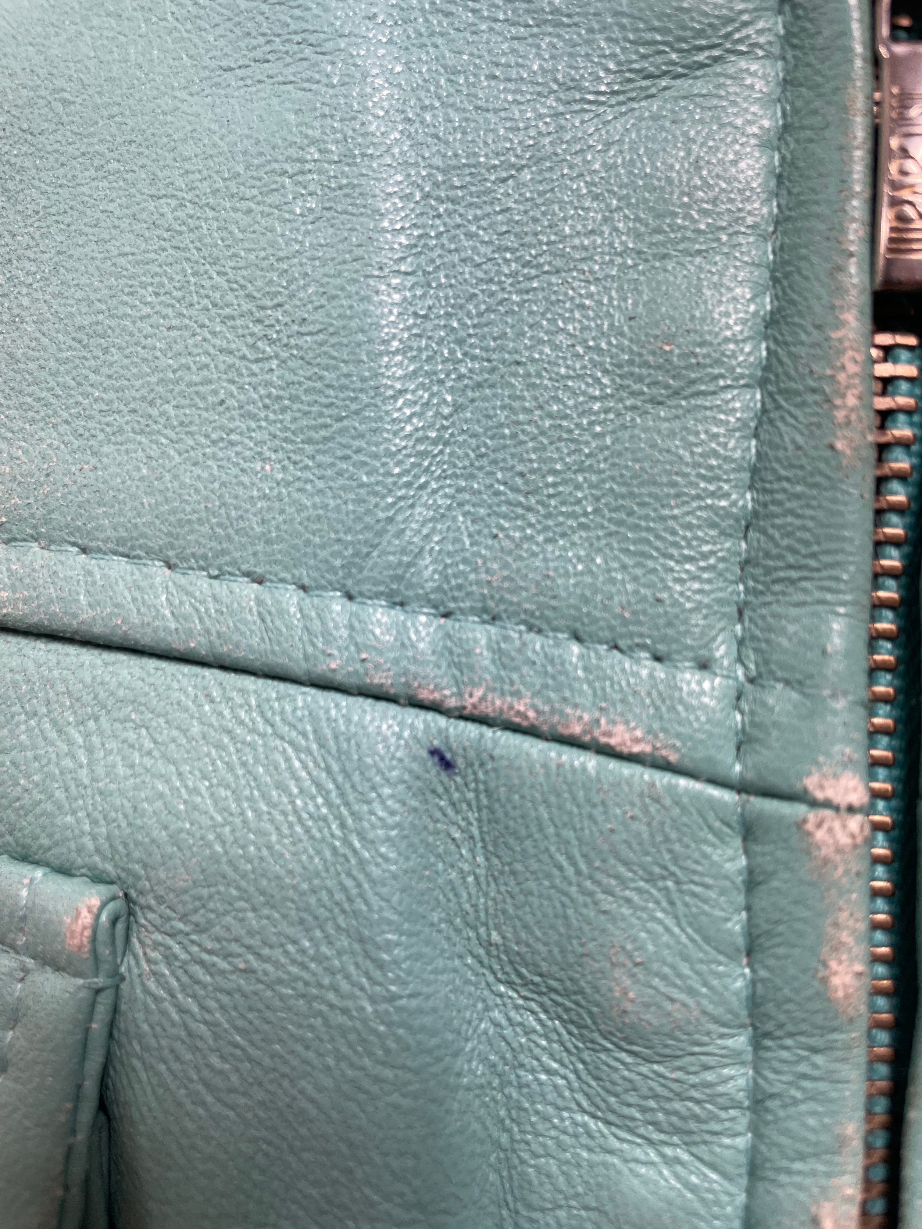 Just Cavalli Spearmint Leather Pleated Skirt