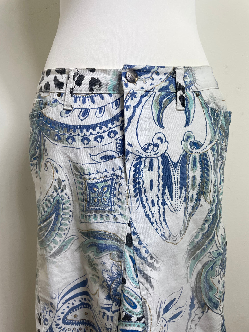Just Cavalli Vintage A-Line Printed Skirt