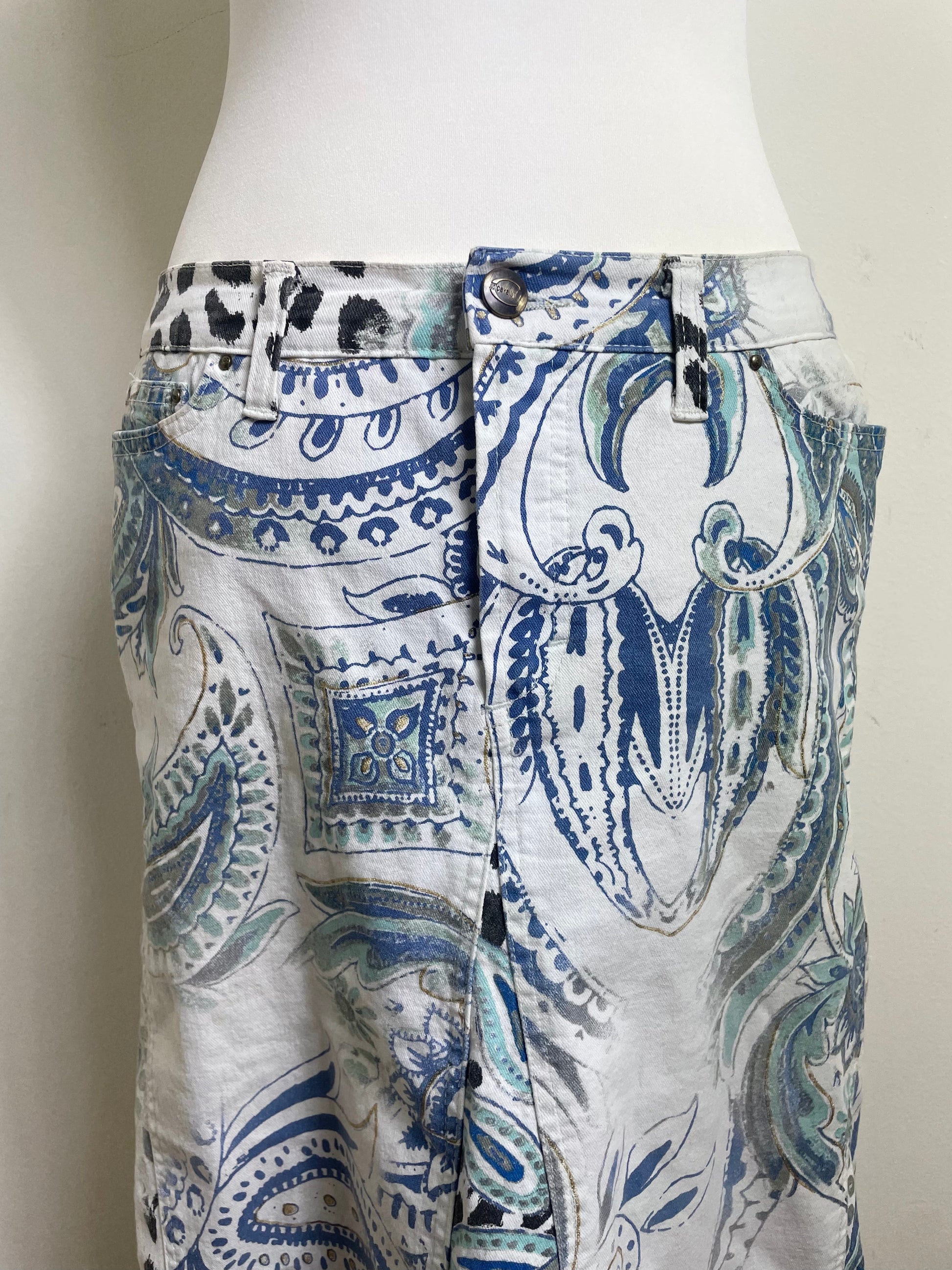 Just Cavalli Vintage A-Line Printed Skirt