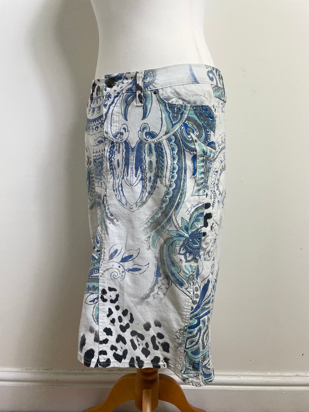 Just Cavalli Vintage A-Line Printed Skirt