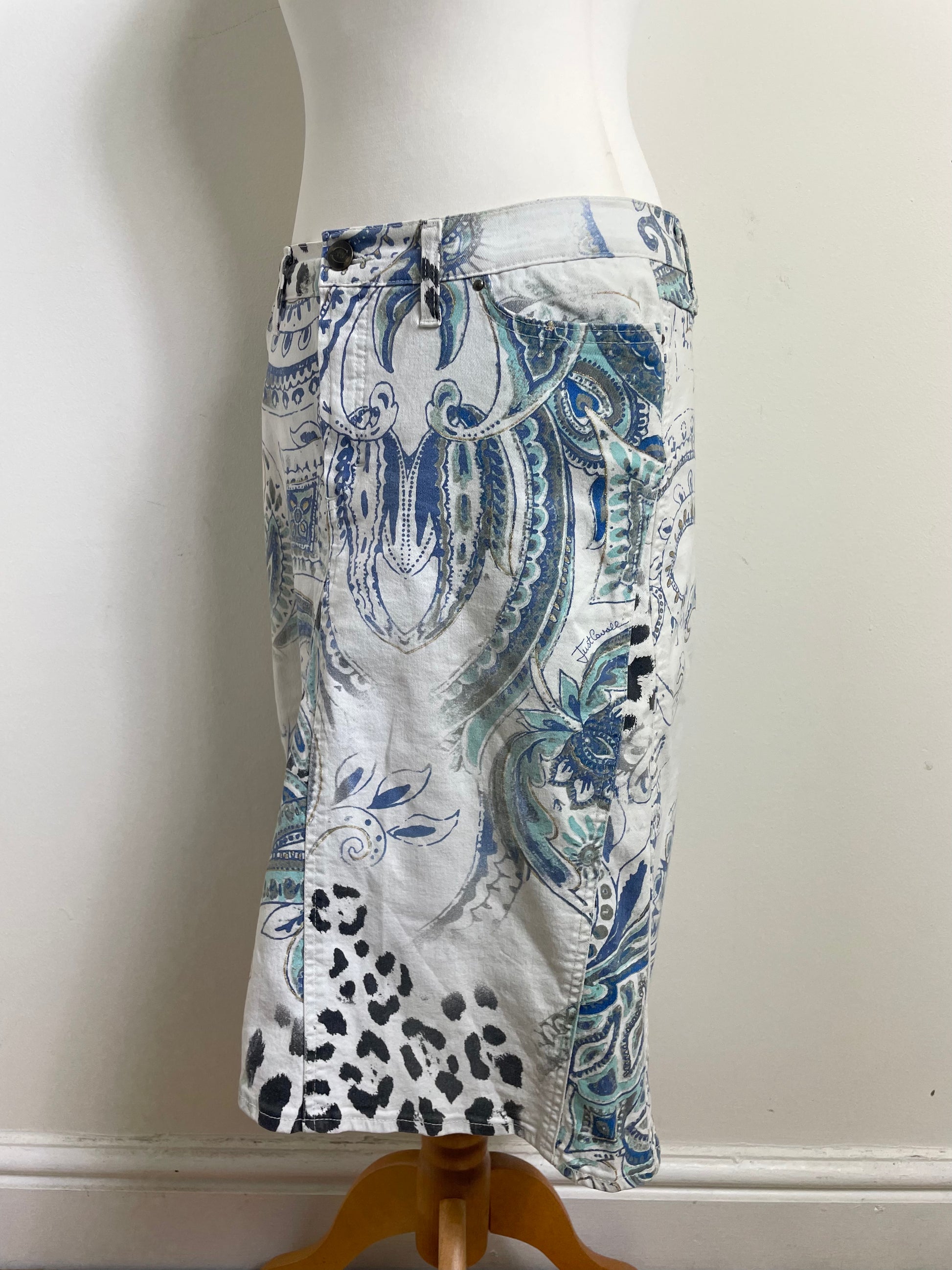 Just Cavalli Vintage A-Line Printed Skirt