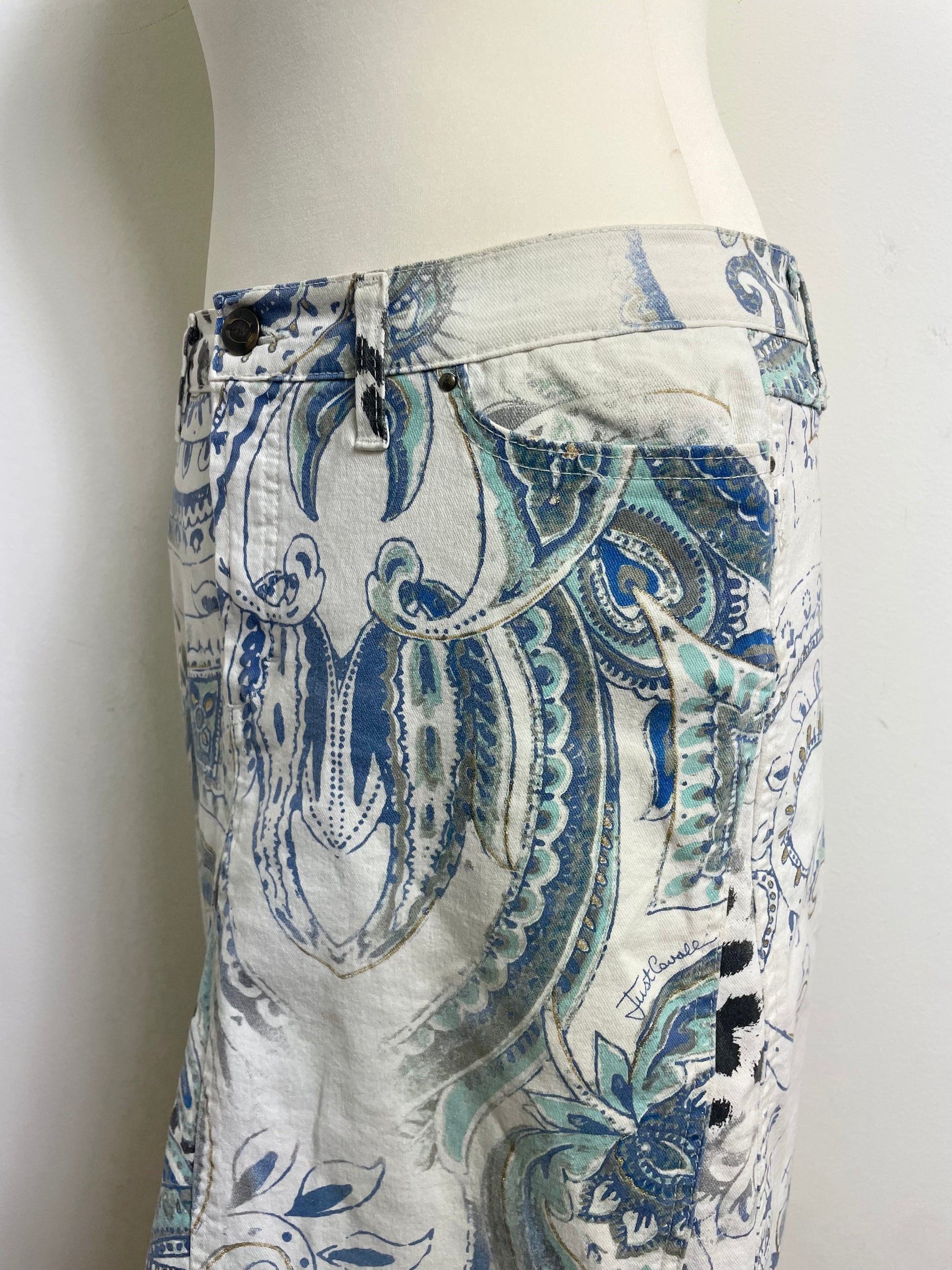 Just Cavalli Vintage A-Line Printed Skirt