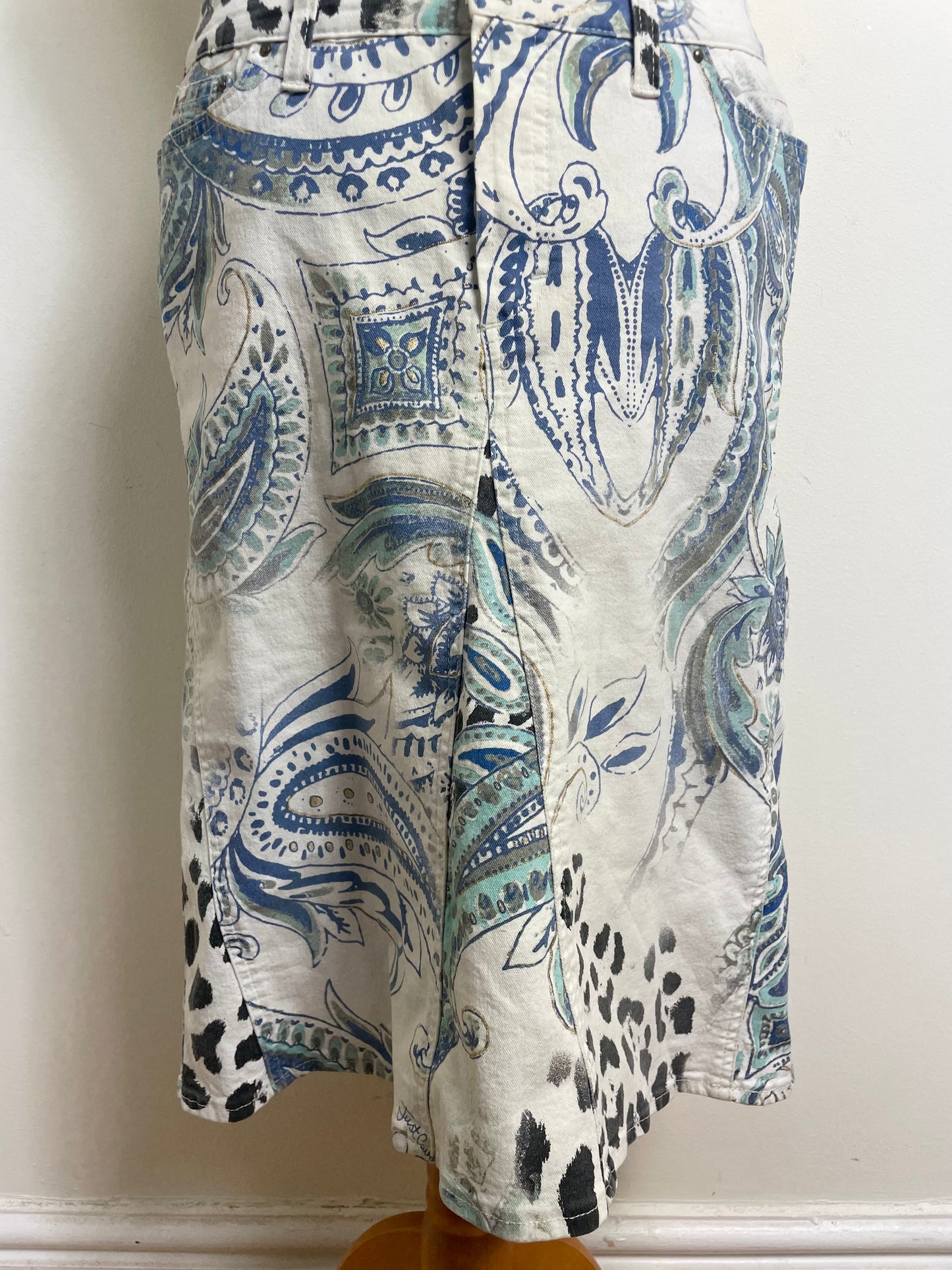 Just Cavalli Vintage A-Line Printed Skirt