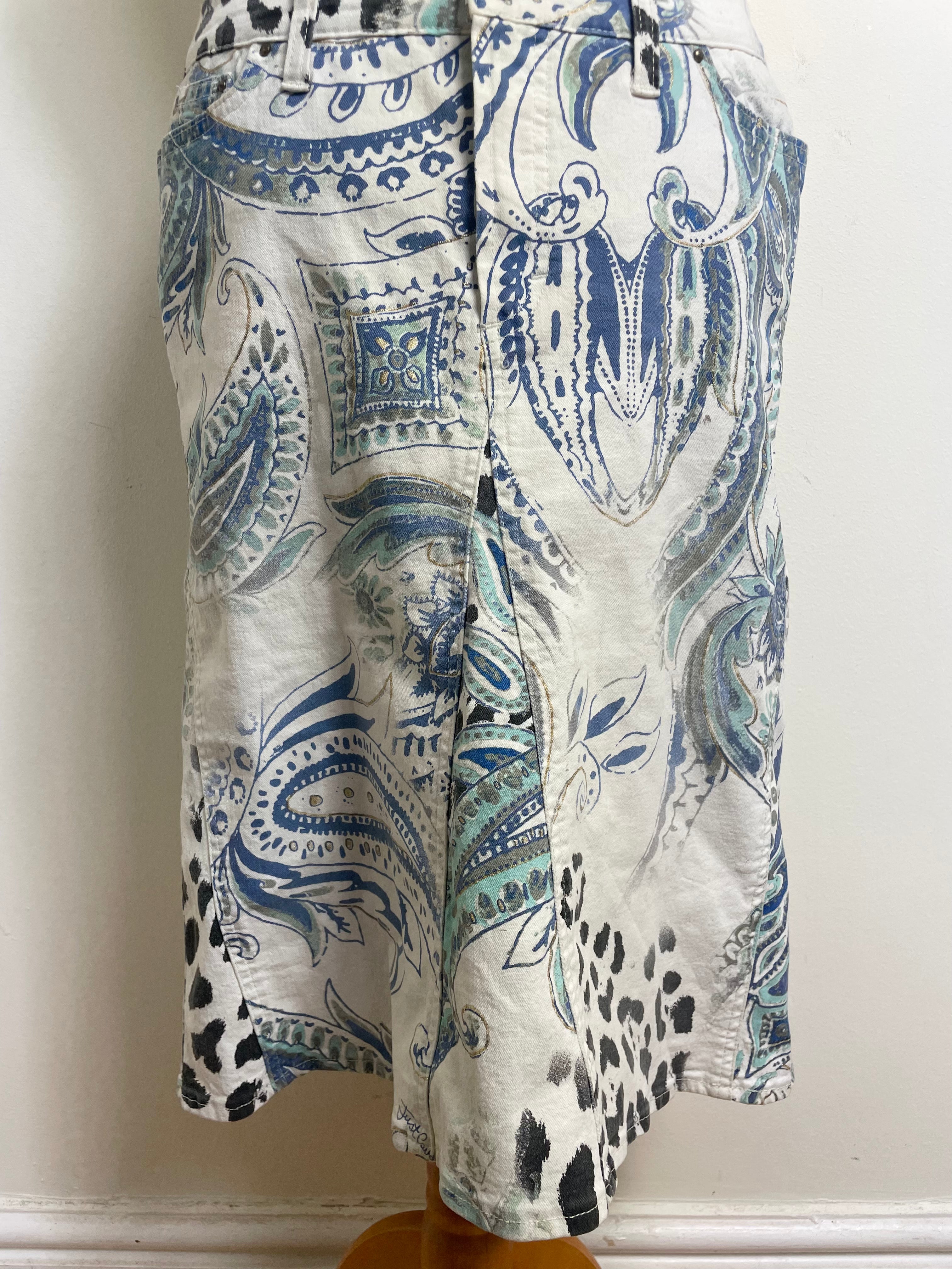 Just Cavalli Vintage A-Line Printed Skirt