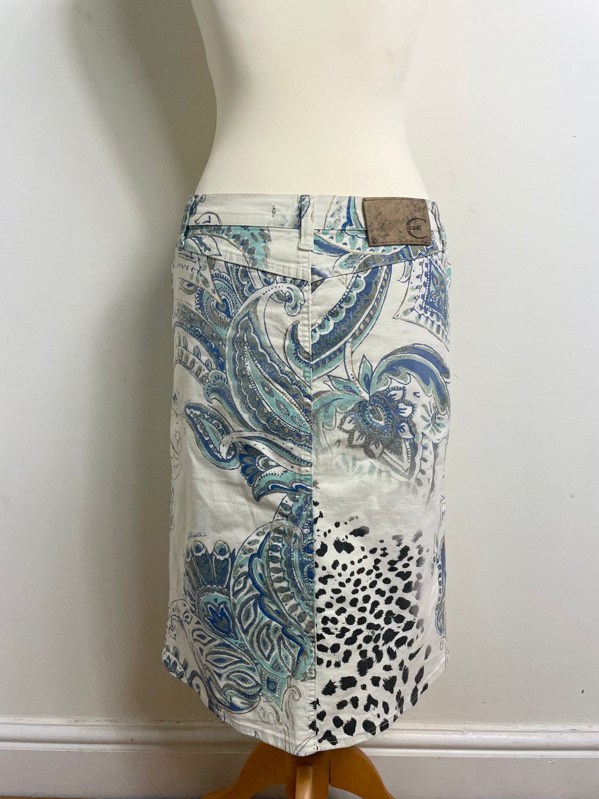 Just Cavalli Vintage A-Line Printed Skirt