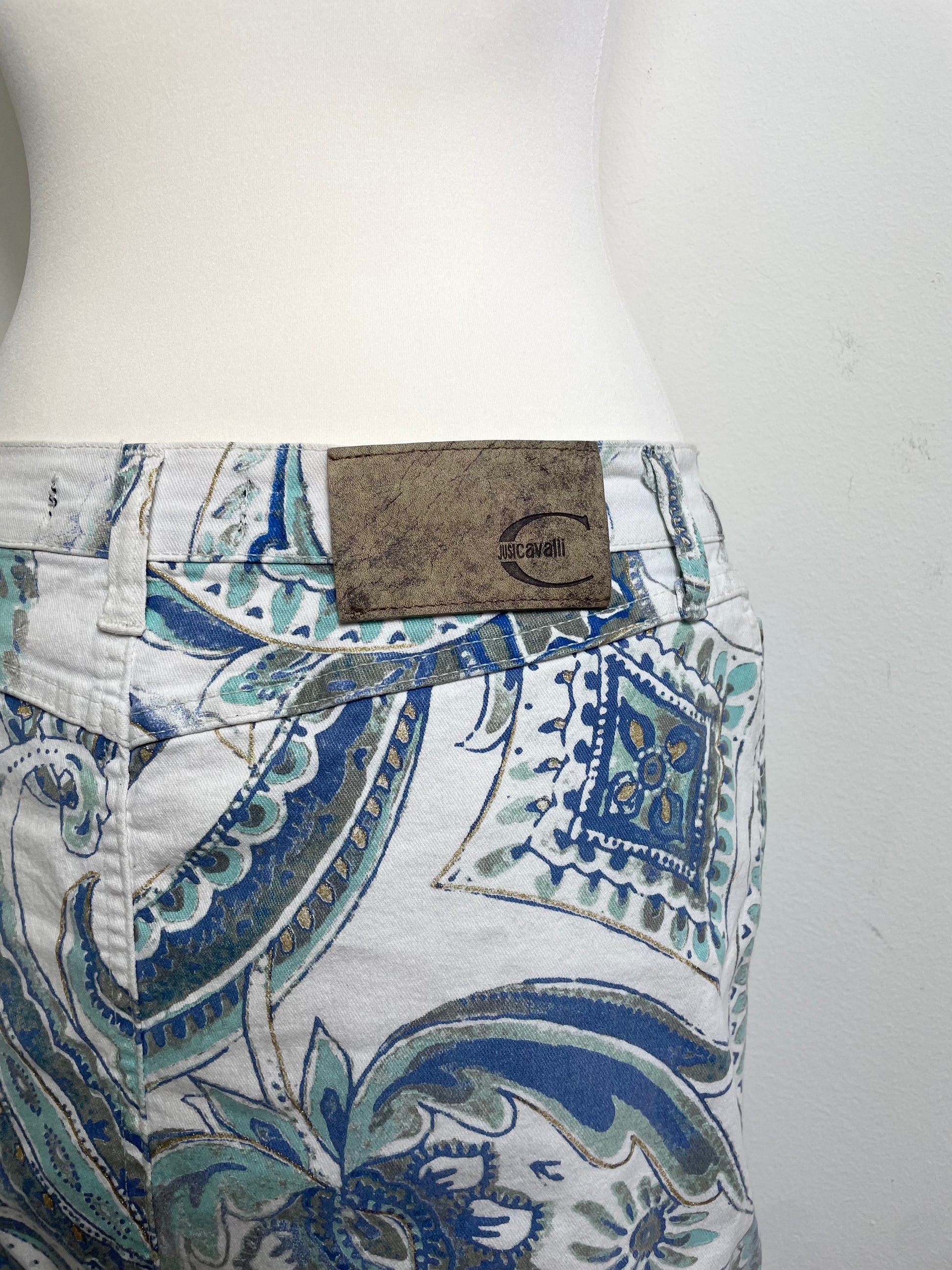 Just Cavalli Vintage A-Line Printed Skirt