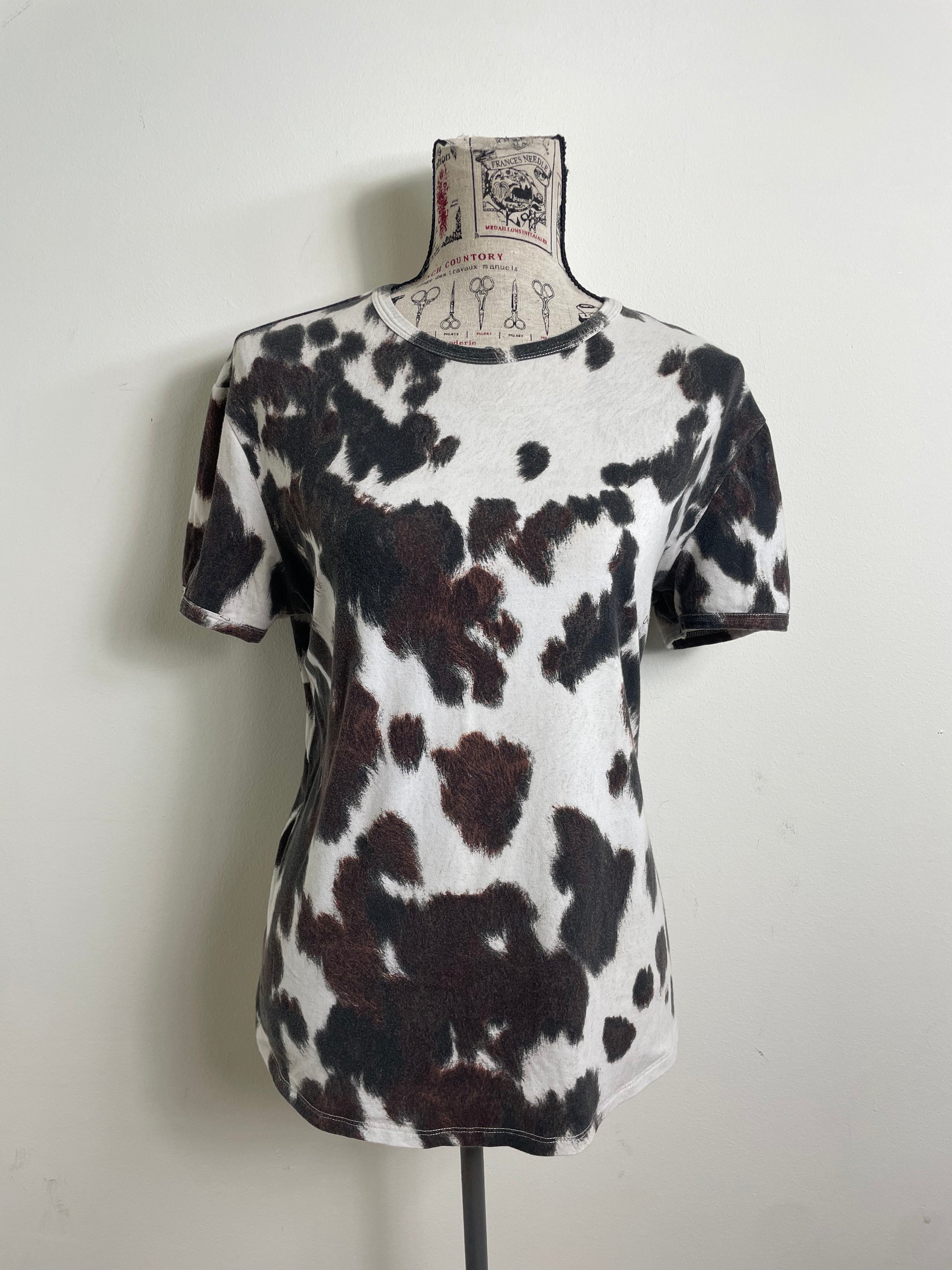 Just Cavalli Vintage Cow Print T-Shirt