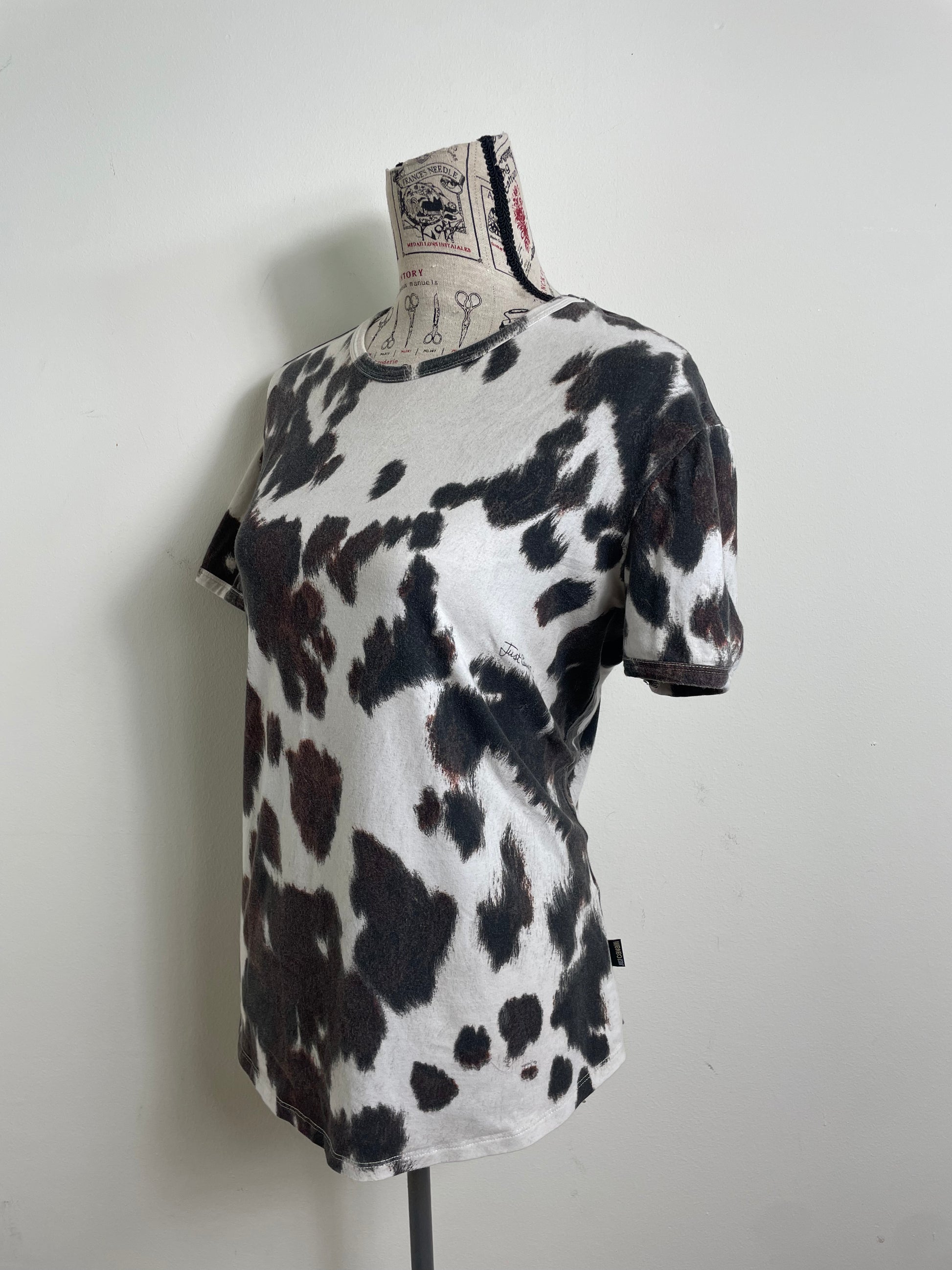 Just Cavalli Vintage Cow Print T-Shirt