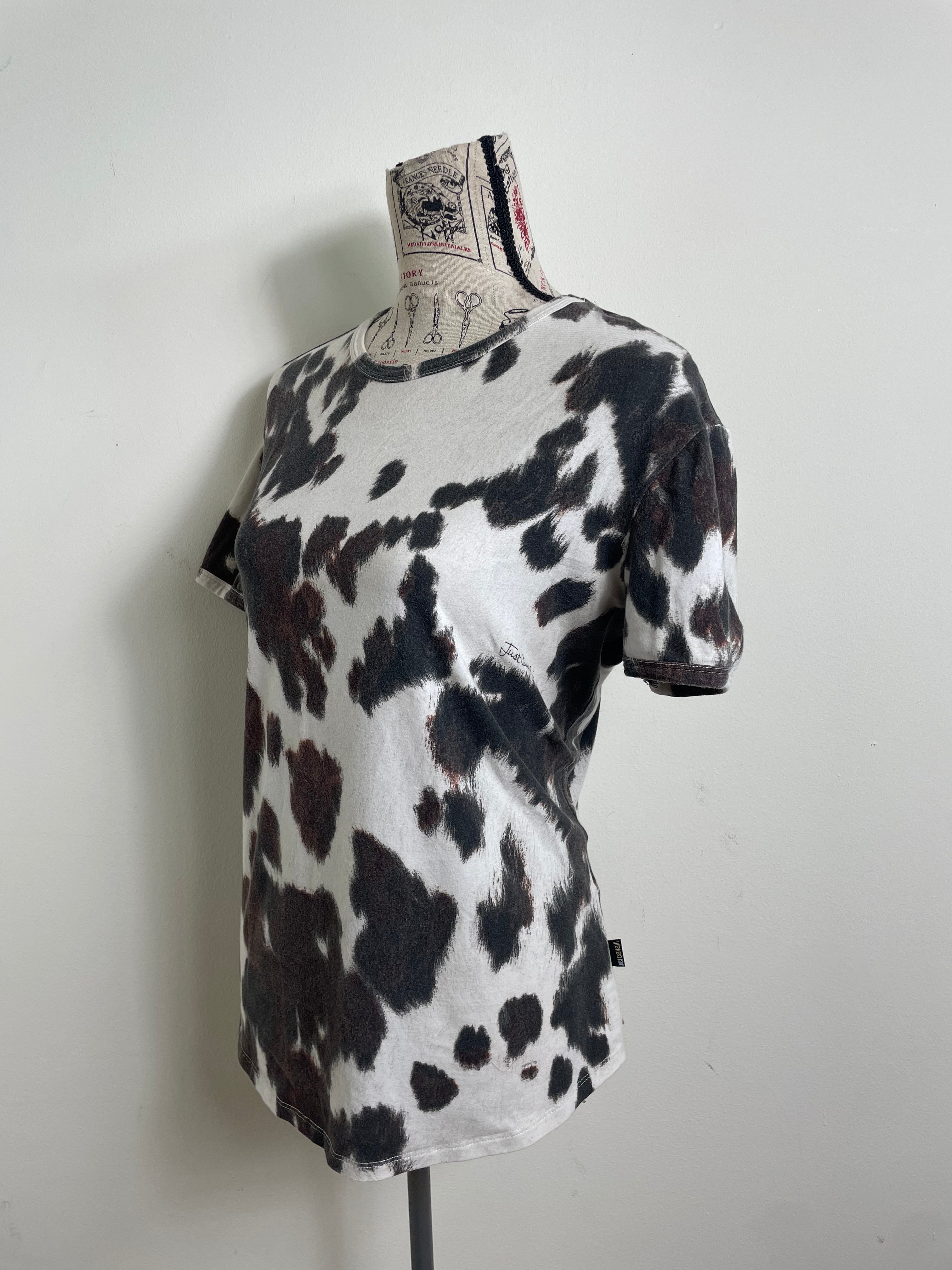 Just Cavalli Vintage Cow Print T-Shirt