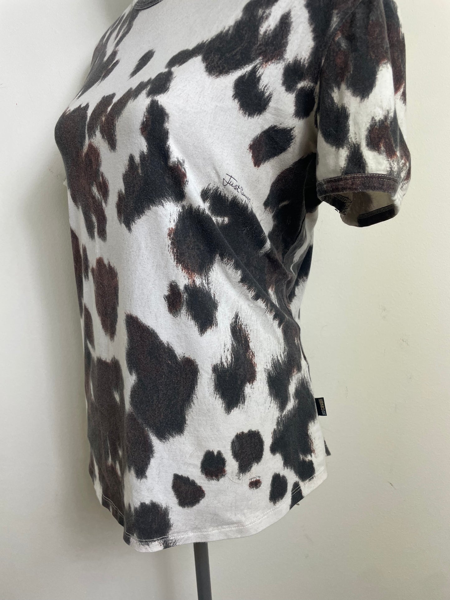 Just Cavalli Vintage Cow Print T-Shirt