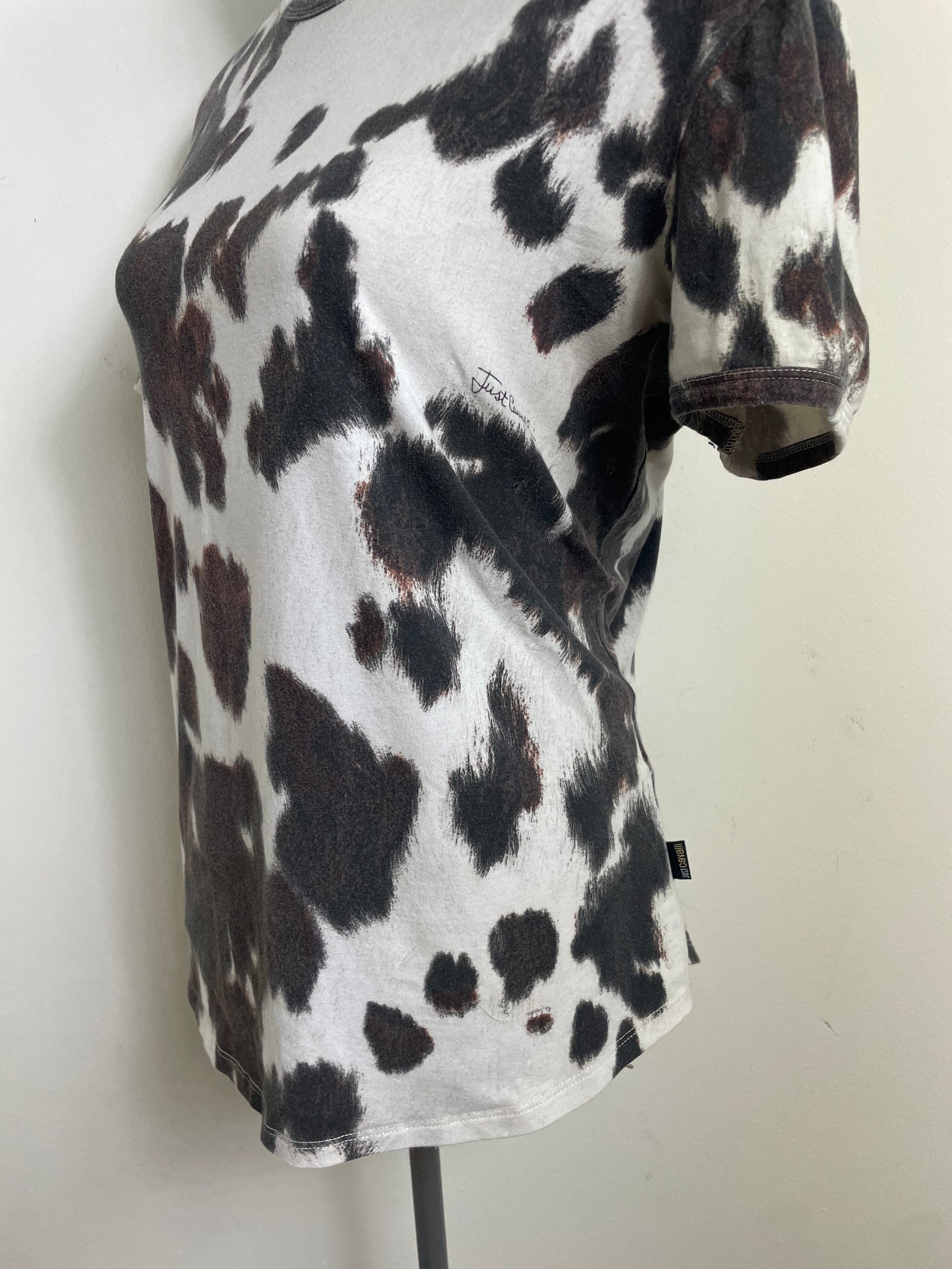 Just Cavalli Vintage Cow Print T-Shirt
