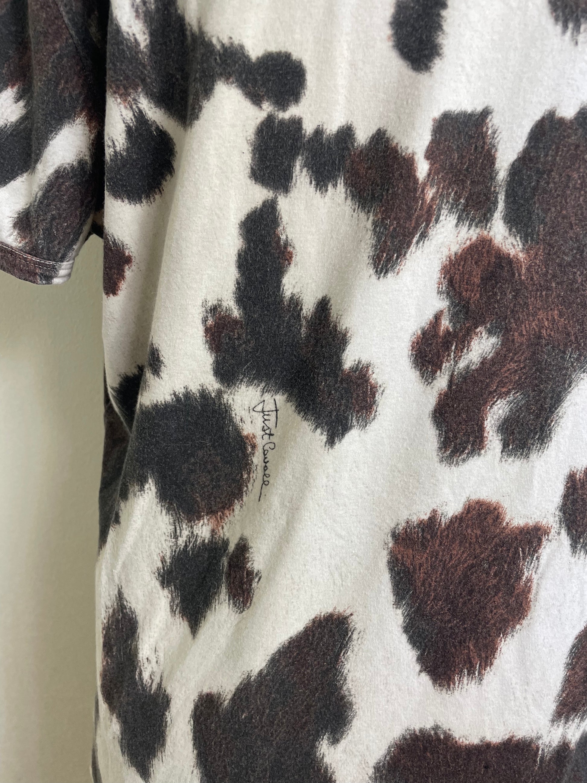 Just Cavalli Vintage Cow Print T-Shirt