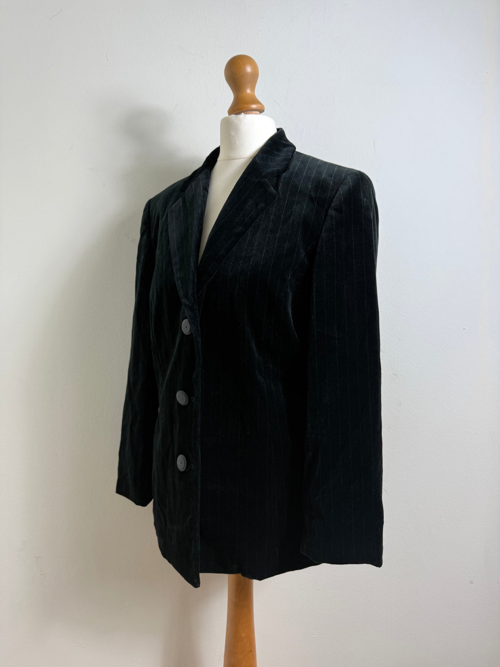 Liz Claiborne Vintage Black Velvet Pinstripe Blazer