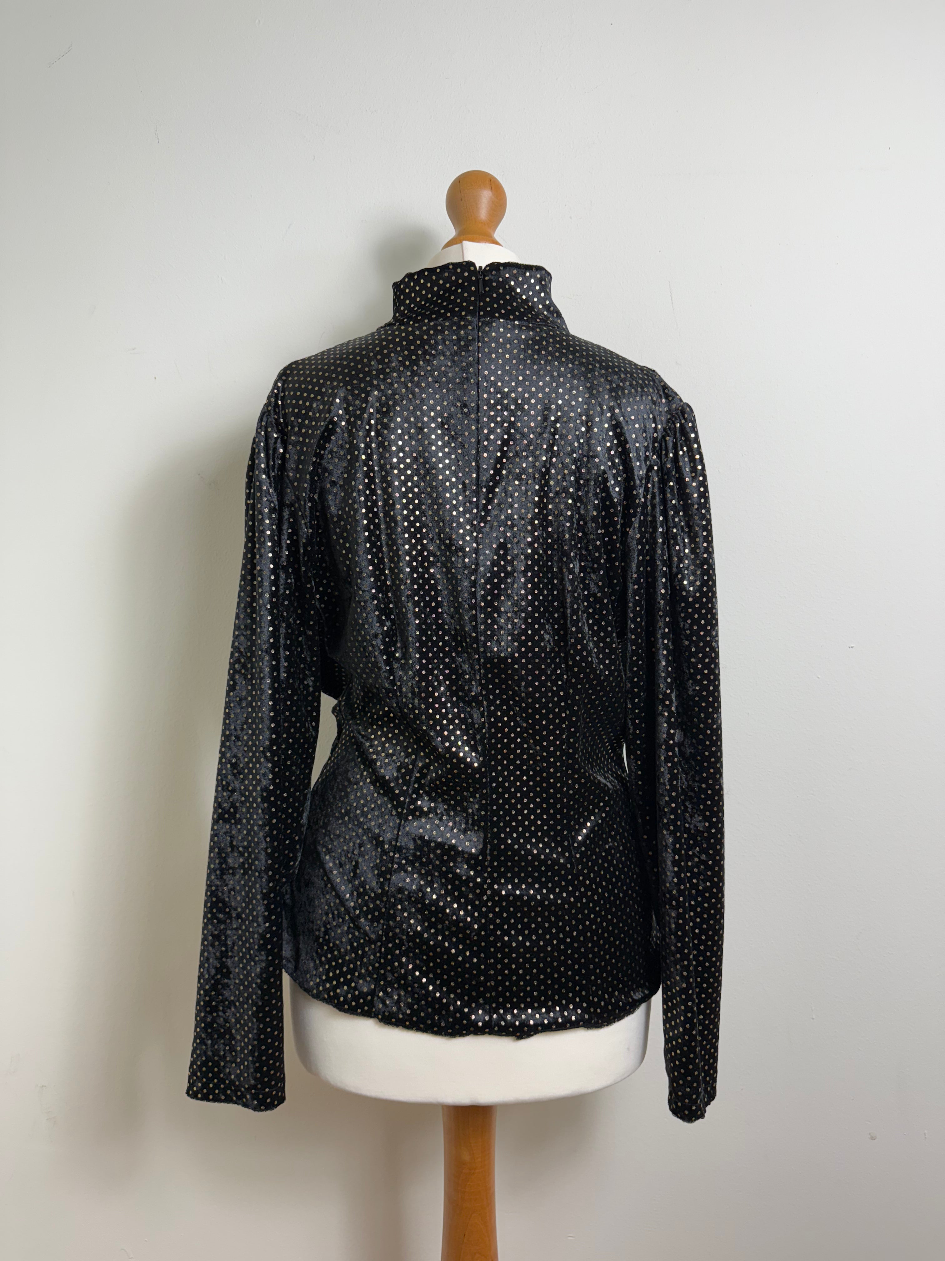 Ma-sai Vintage Black Long Sleeve Blouse