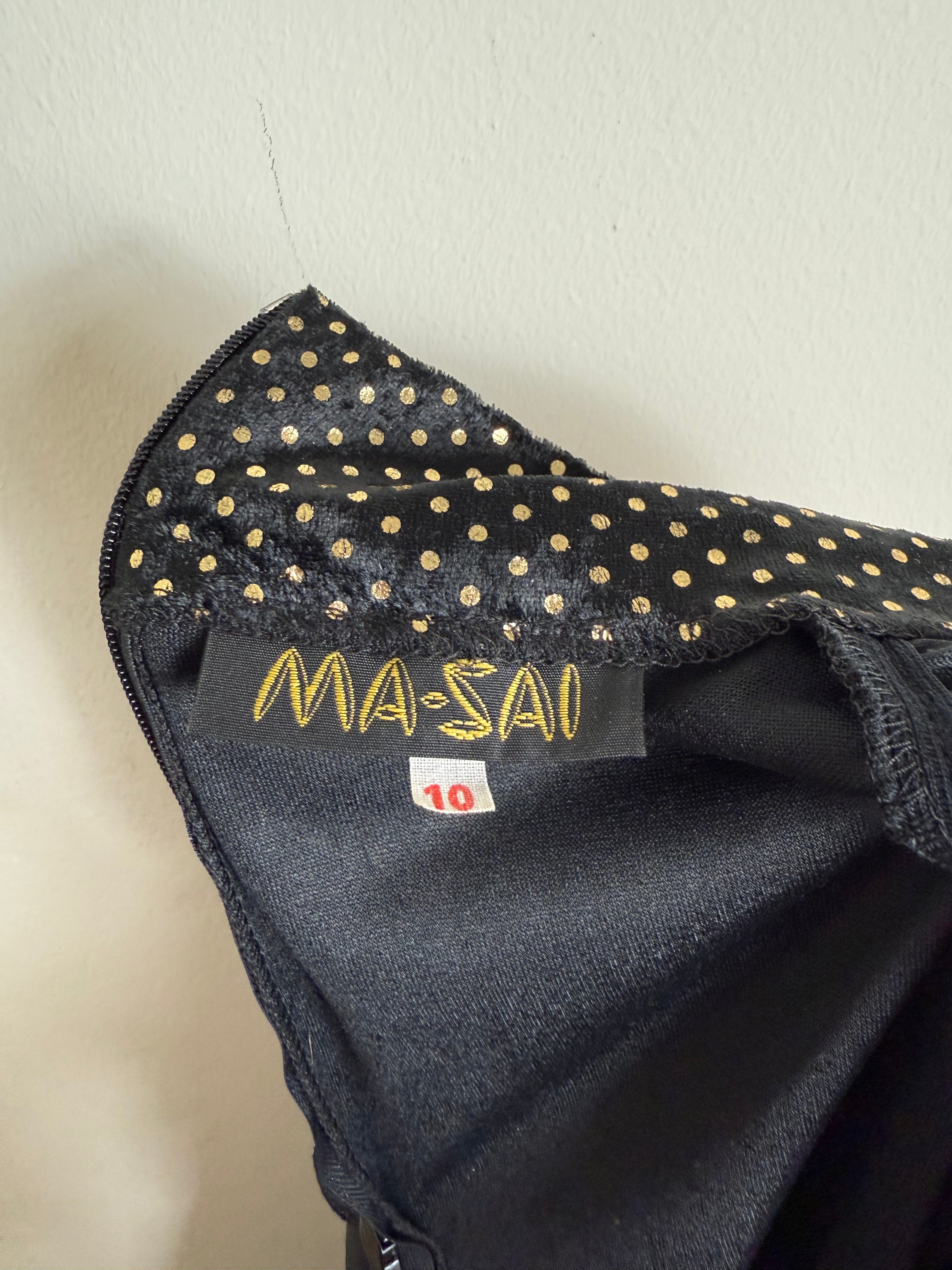 Ma-sai Vintage Black Long Sleeve Blouse