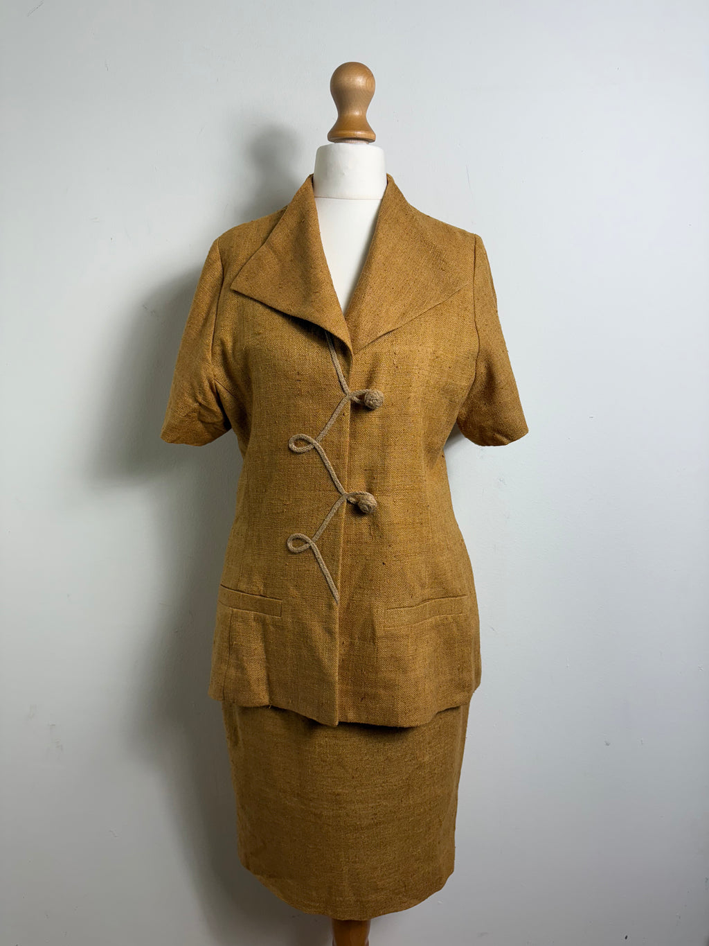 Martine Douvier Vintage Mustard Skirt Suit Set 2