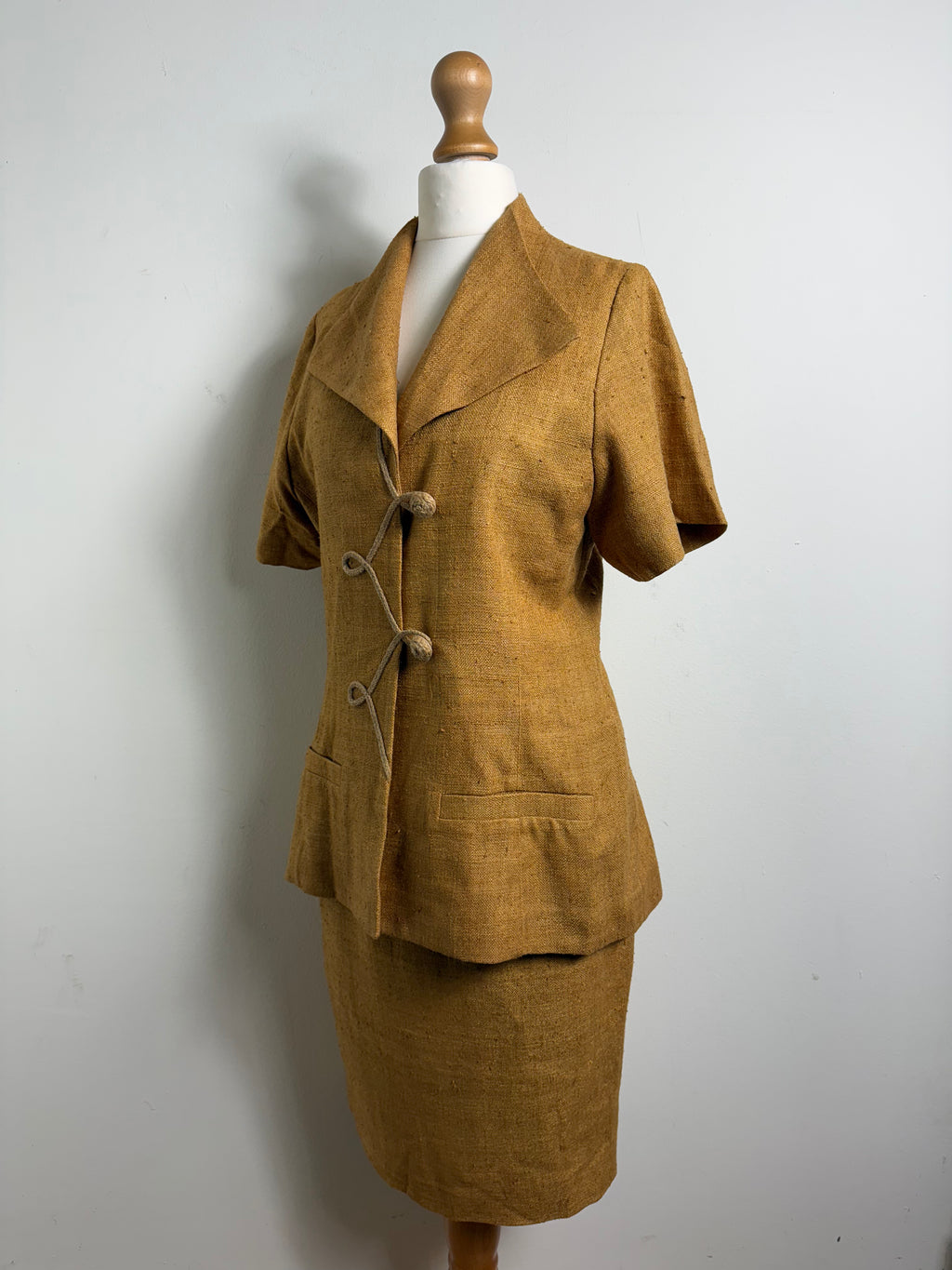 Martine Douvier Vintage Mustard Skirt Suit Set
