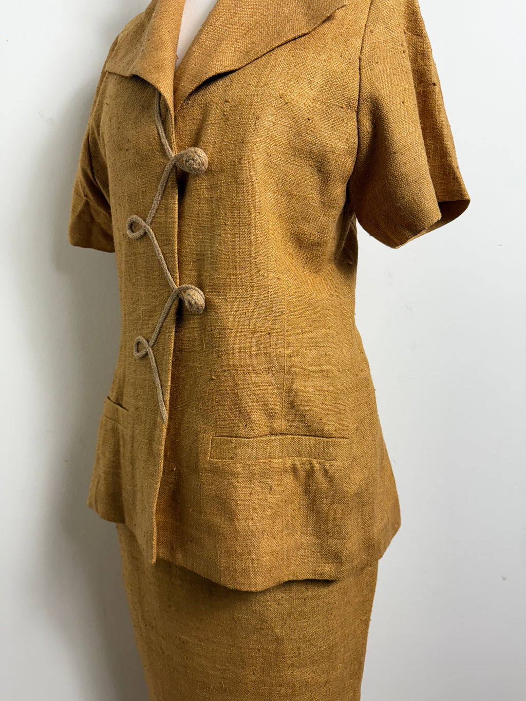 Martine Douvier Vintage Mustard Skirt Suit Set