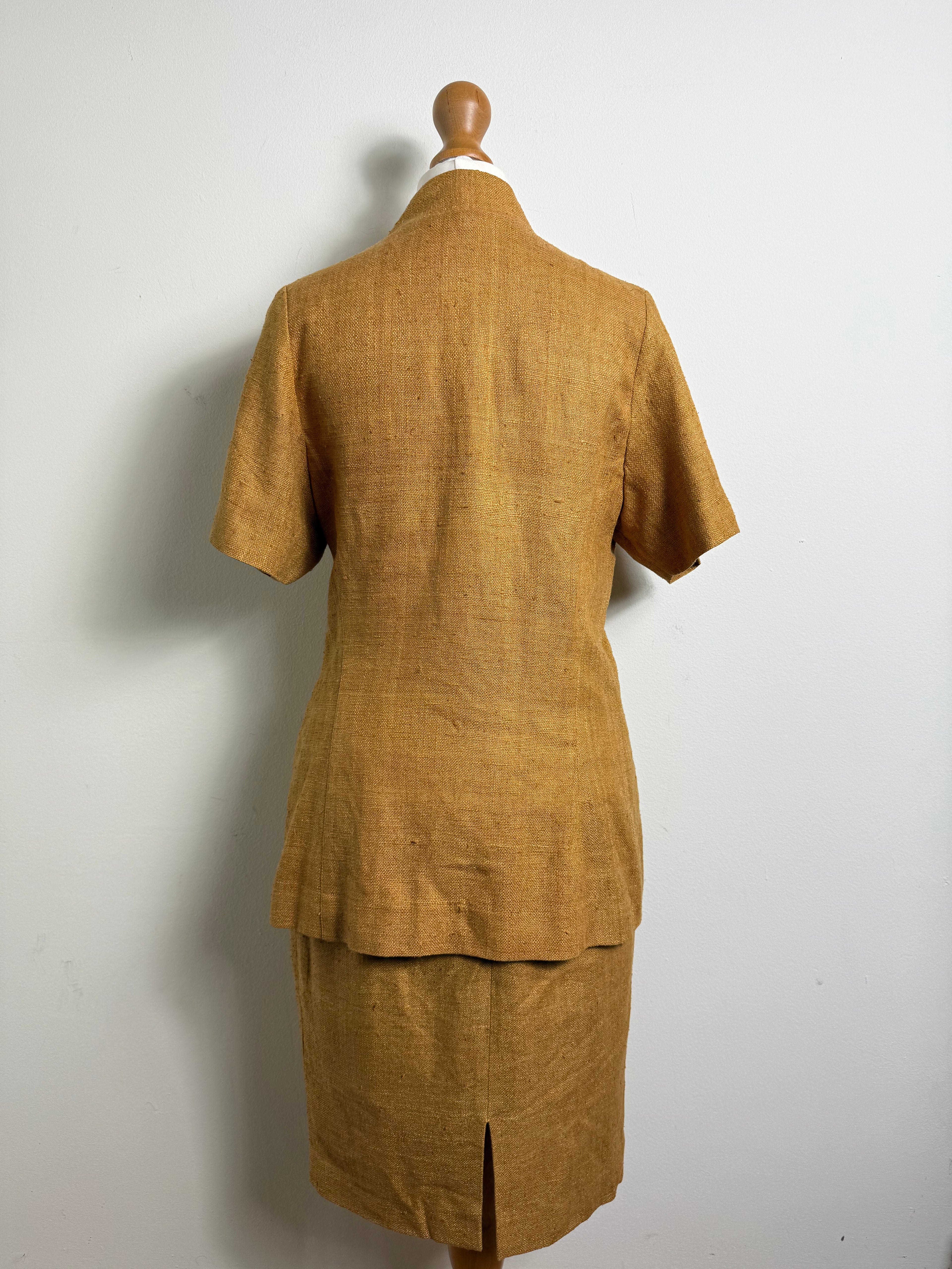 Martine Douvier Vintage Mustard Skirt Suit Set