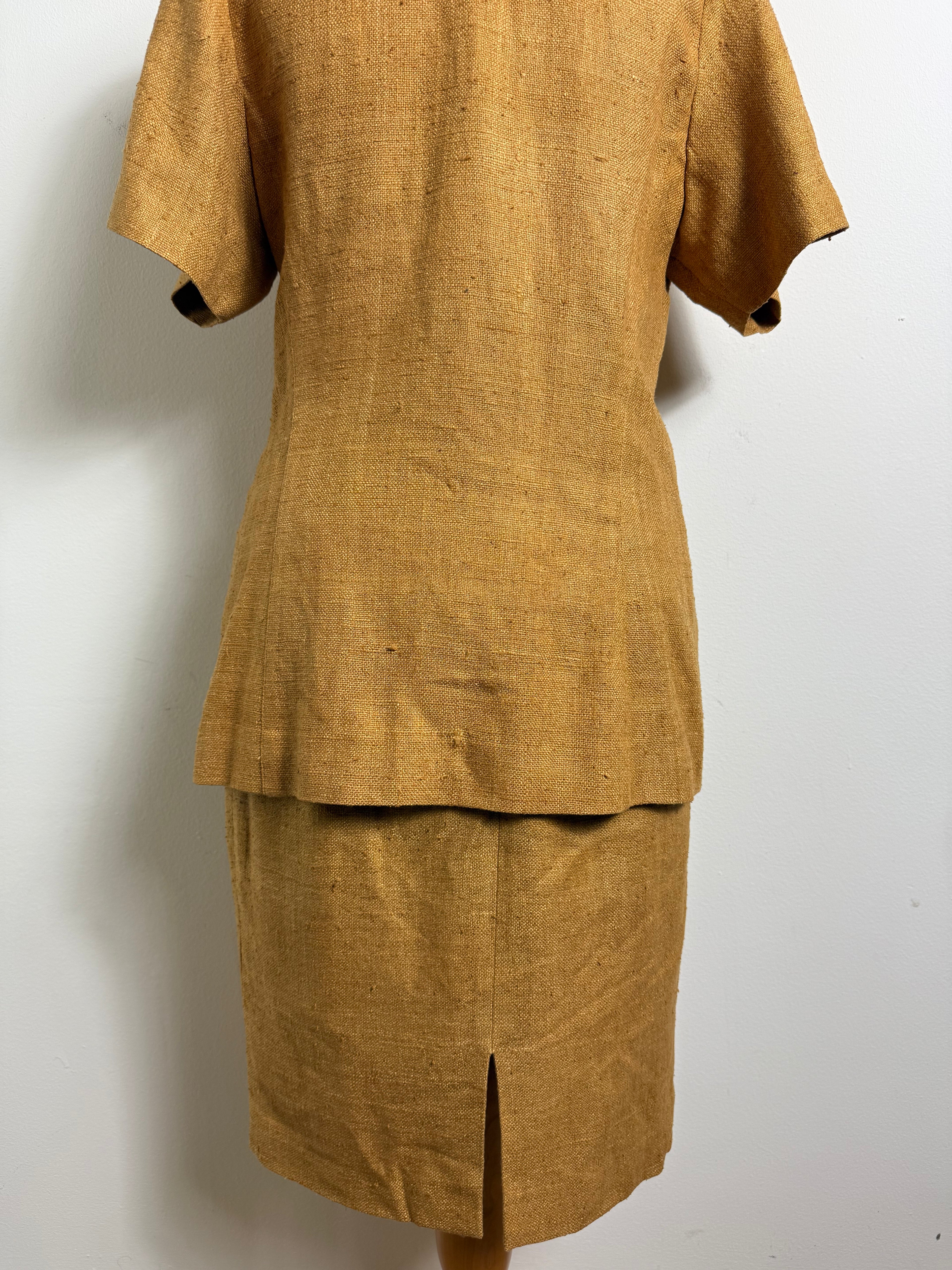 Martine Douvier Vintage Mustard Skirt Suit Set