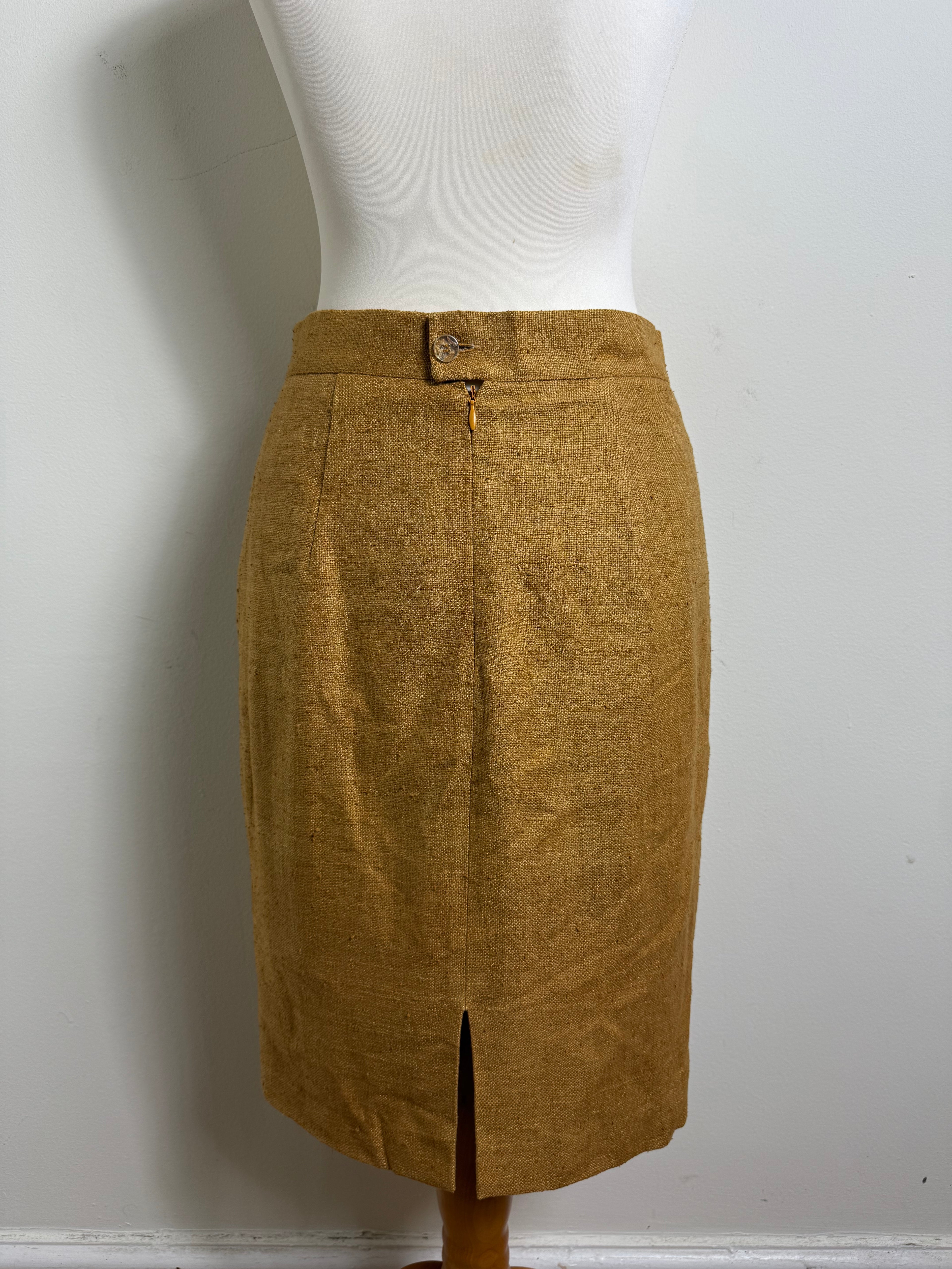 Martine Douvier Vintage Mustard Skirt Suit Set