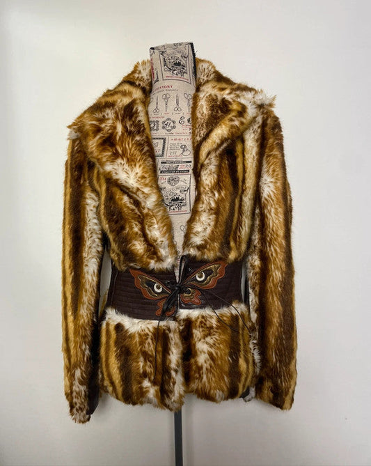 Miss Sixty Fall 2002 Faux Fur Butterfly Coat