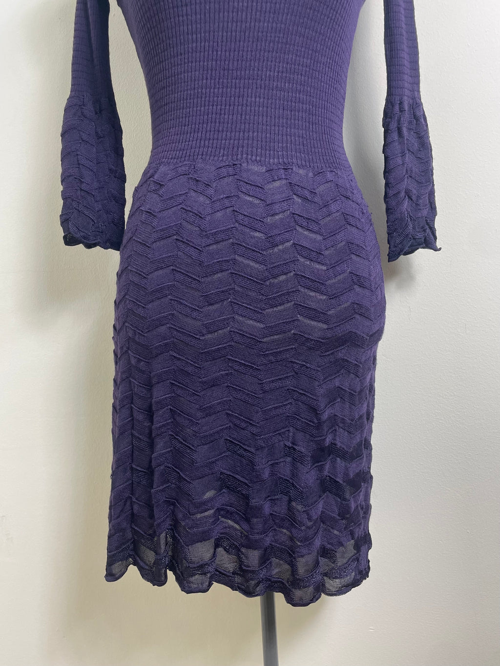 Missoni Purple 3/4 Sleeve Midi Dress