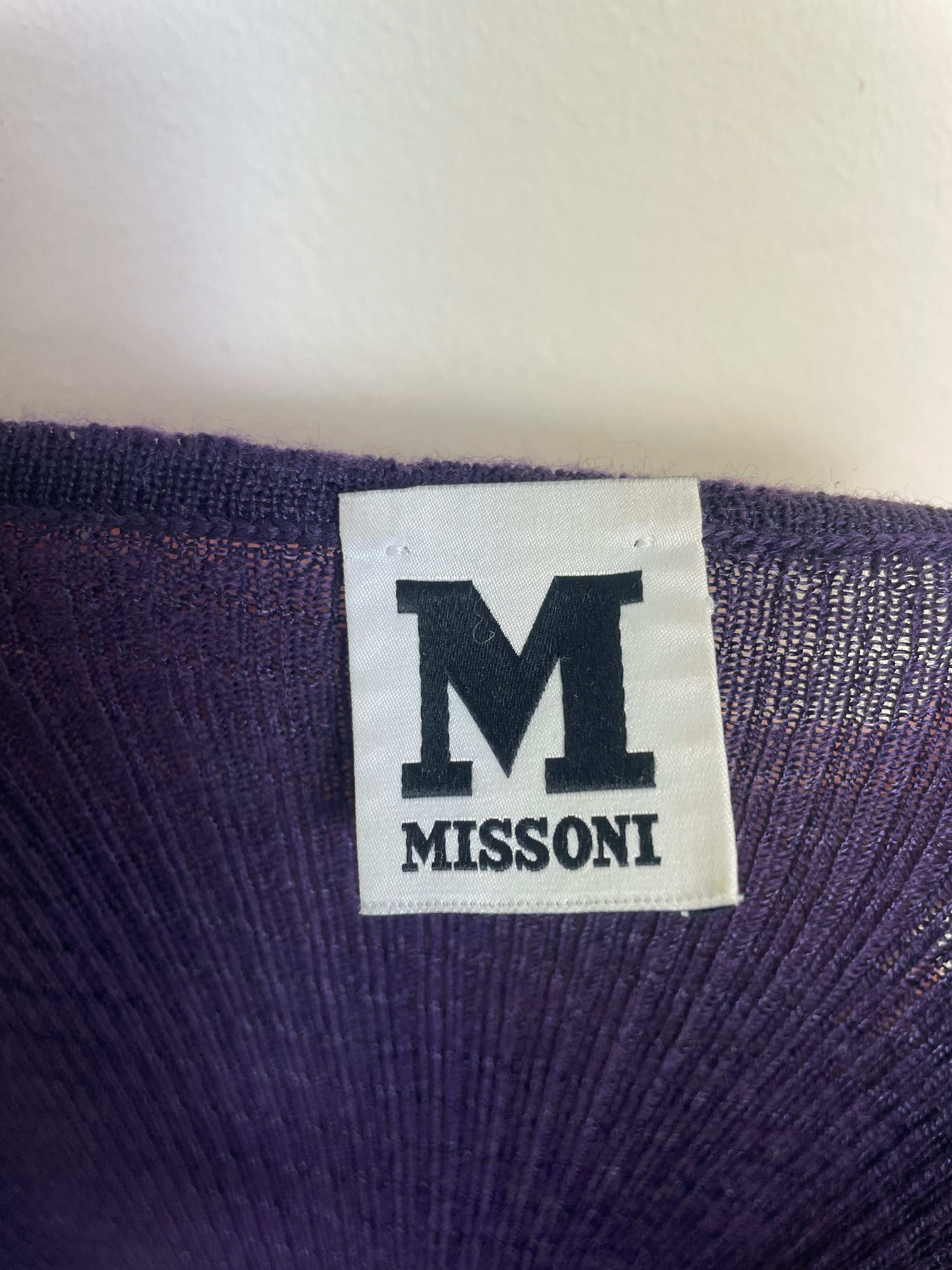 Missoni Purple 3/4 Sleeve Midi Dress