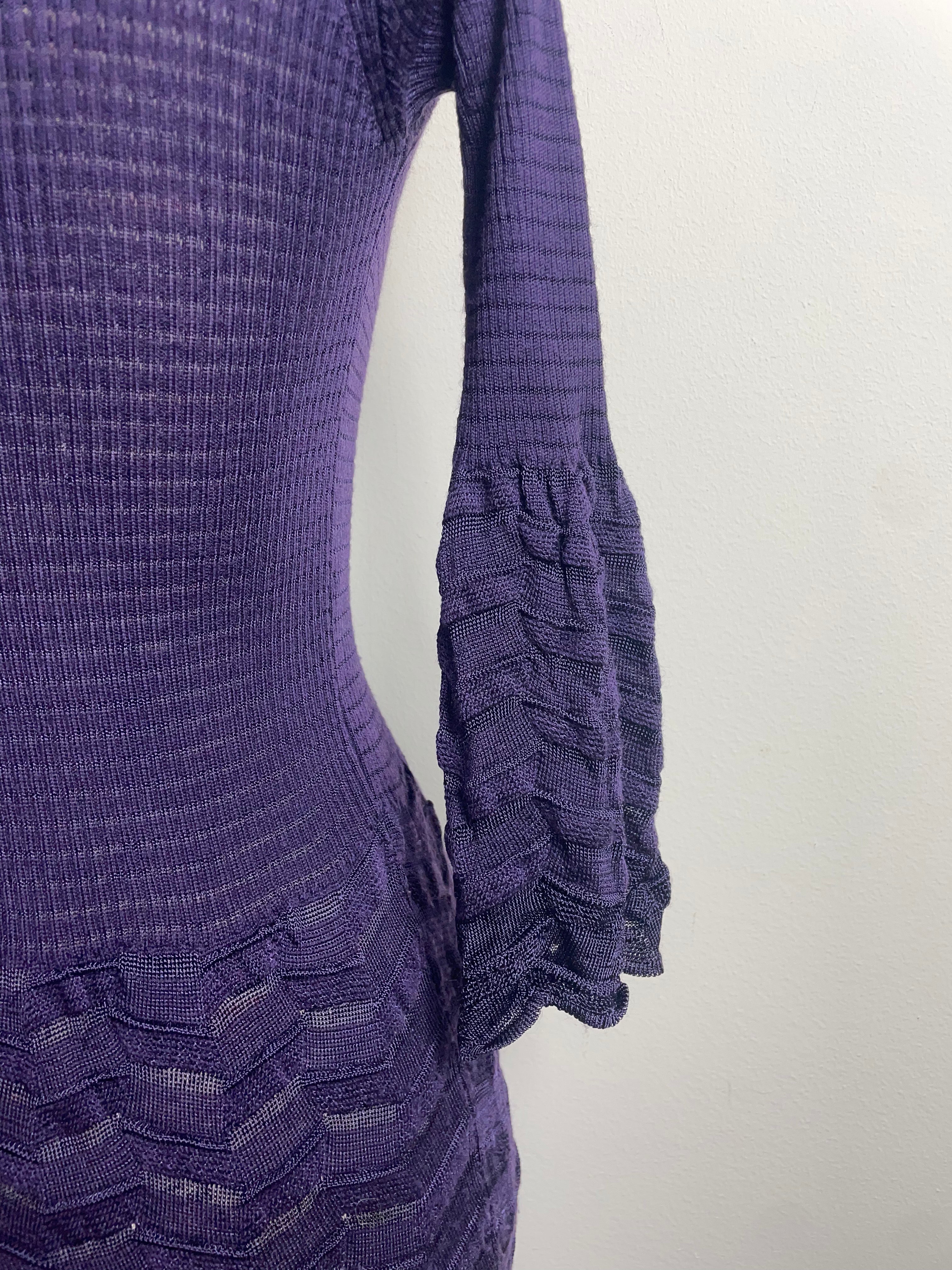 Missoni Purple 3/4 Sleeve Midi Dress