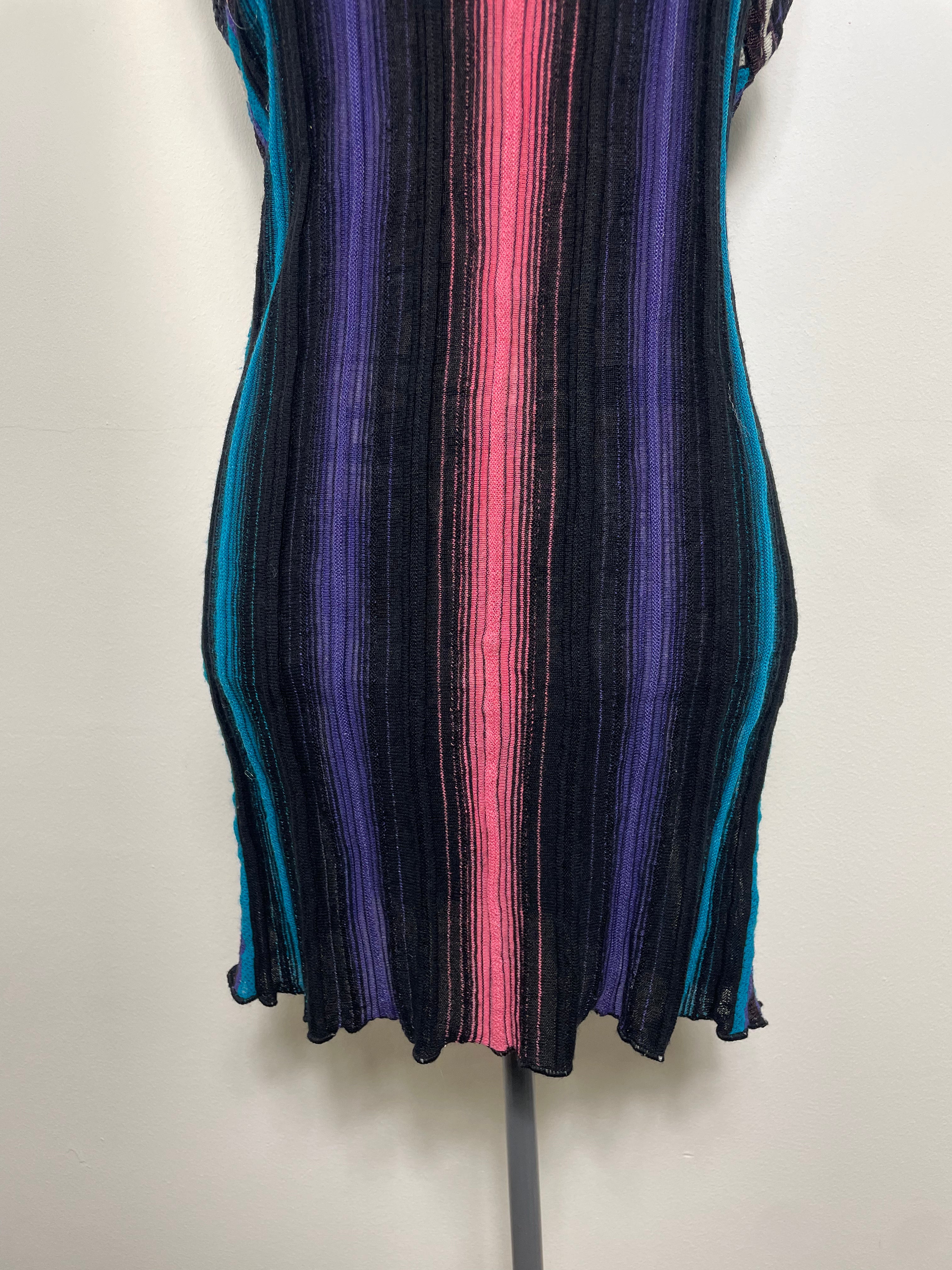 Missoni Vertical Stripped High Neck Shift Dress