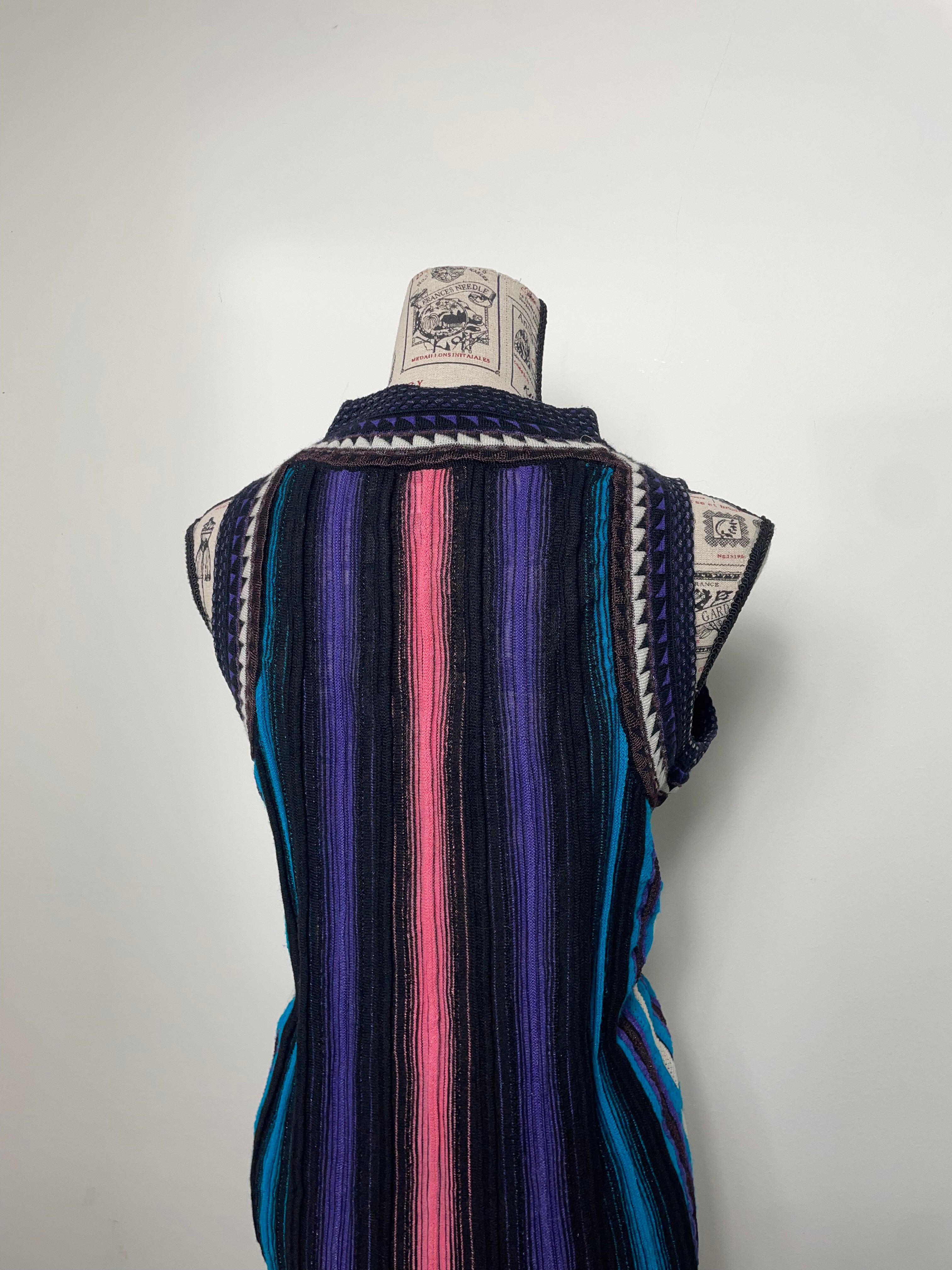 Missoni Vertical Stripped High Neck Shift Dress