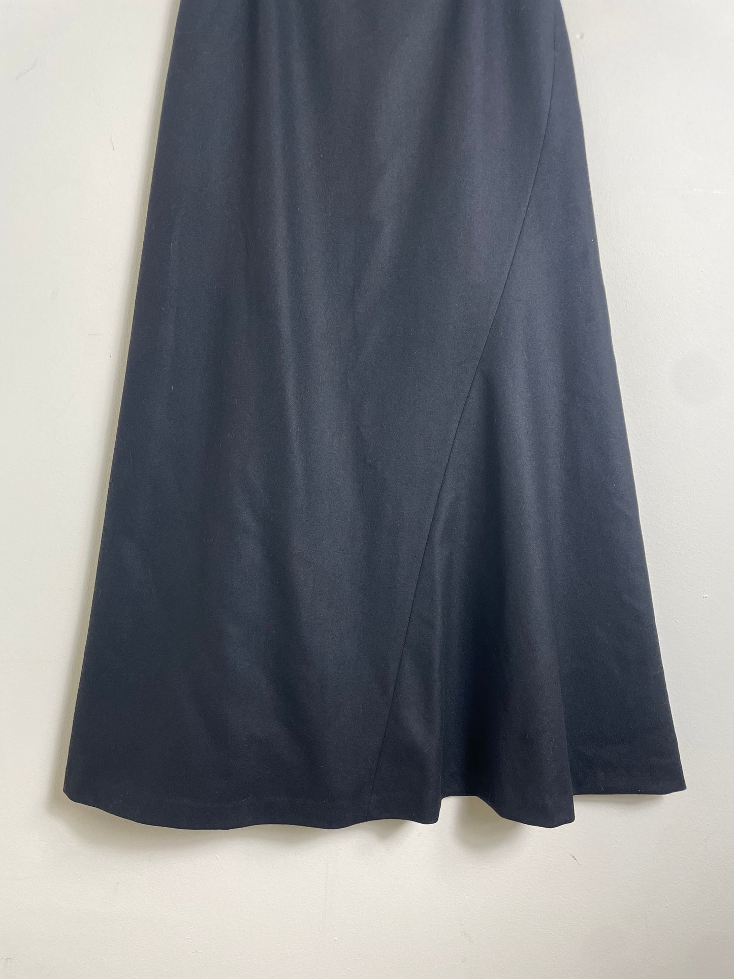 Miu Miu 1997 Black Wool Maxi Skirt