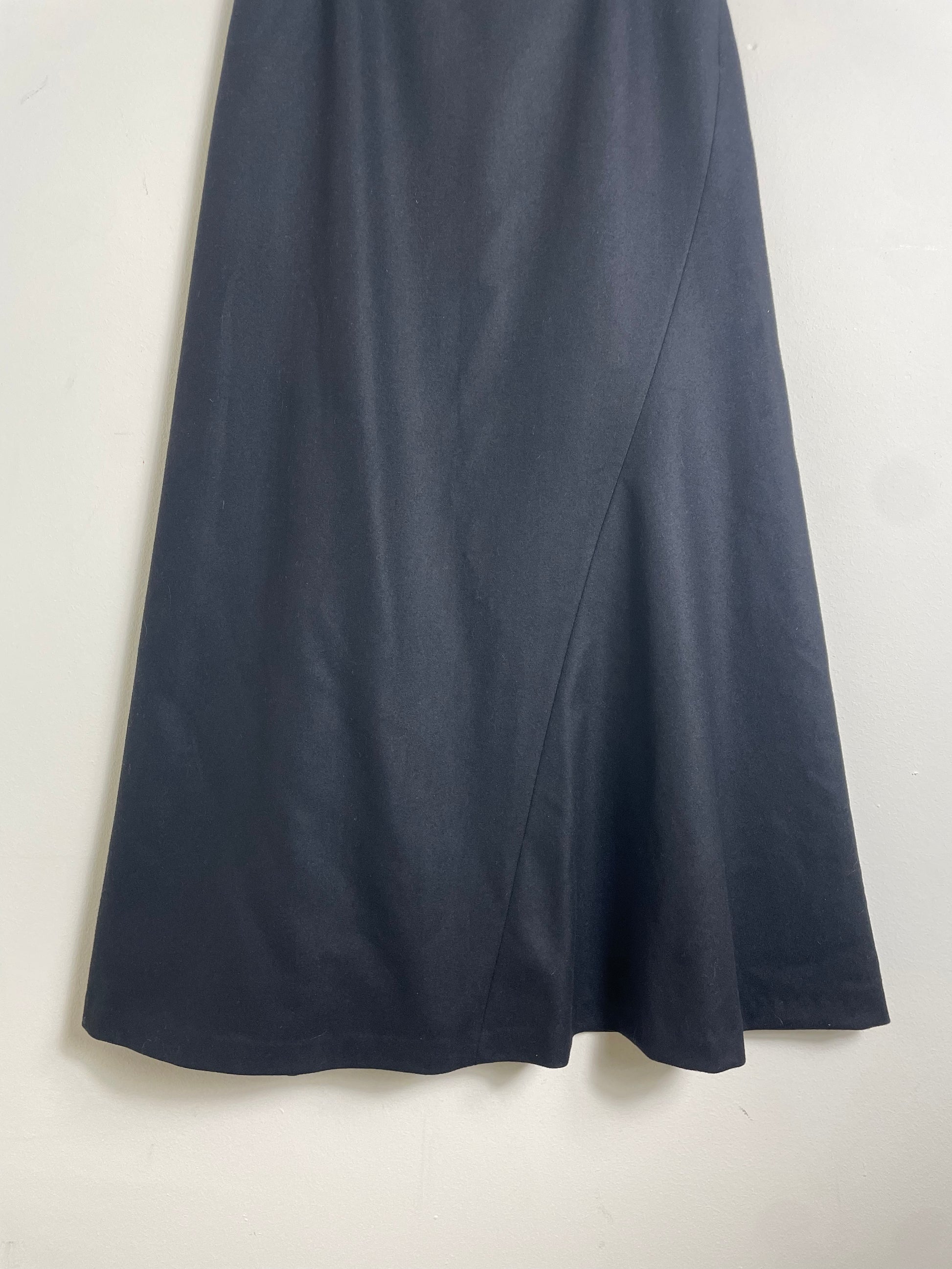 Miu Miu 1997 Black Wool Maxi Skirt