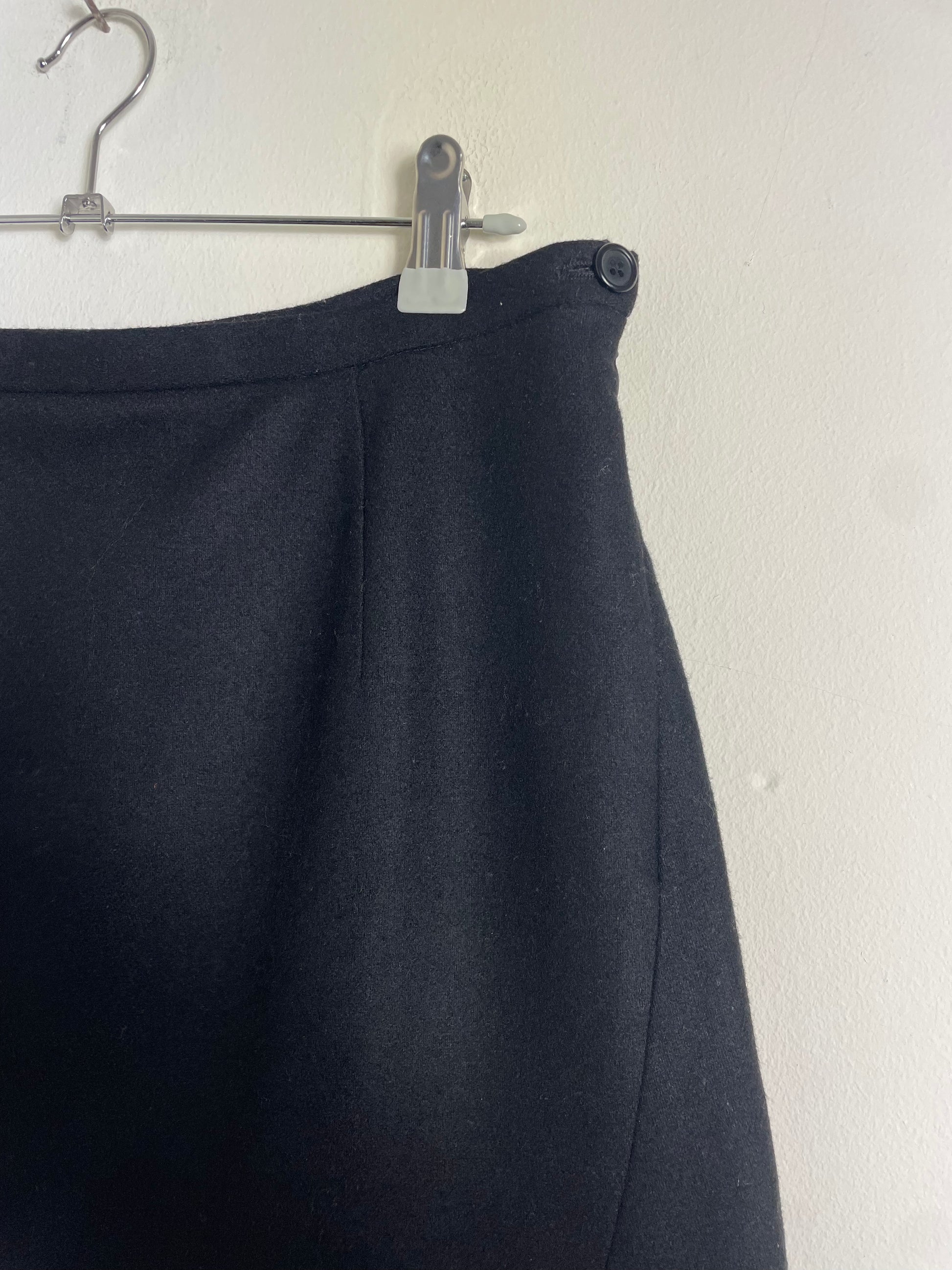 Miu Miu 1997 Black Wool Maxi Skirt