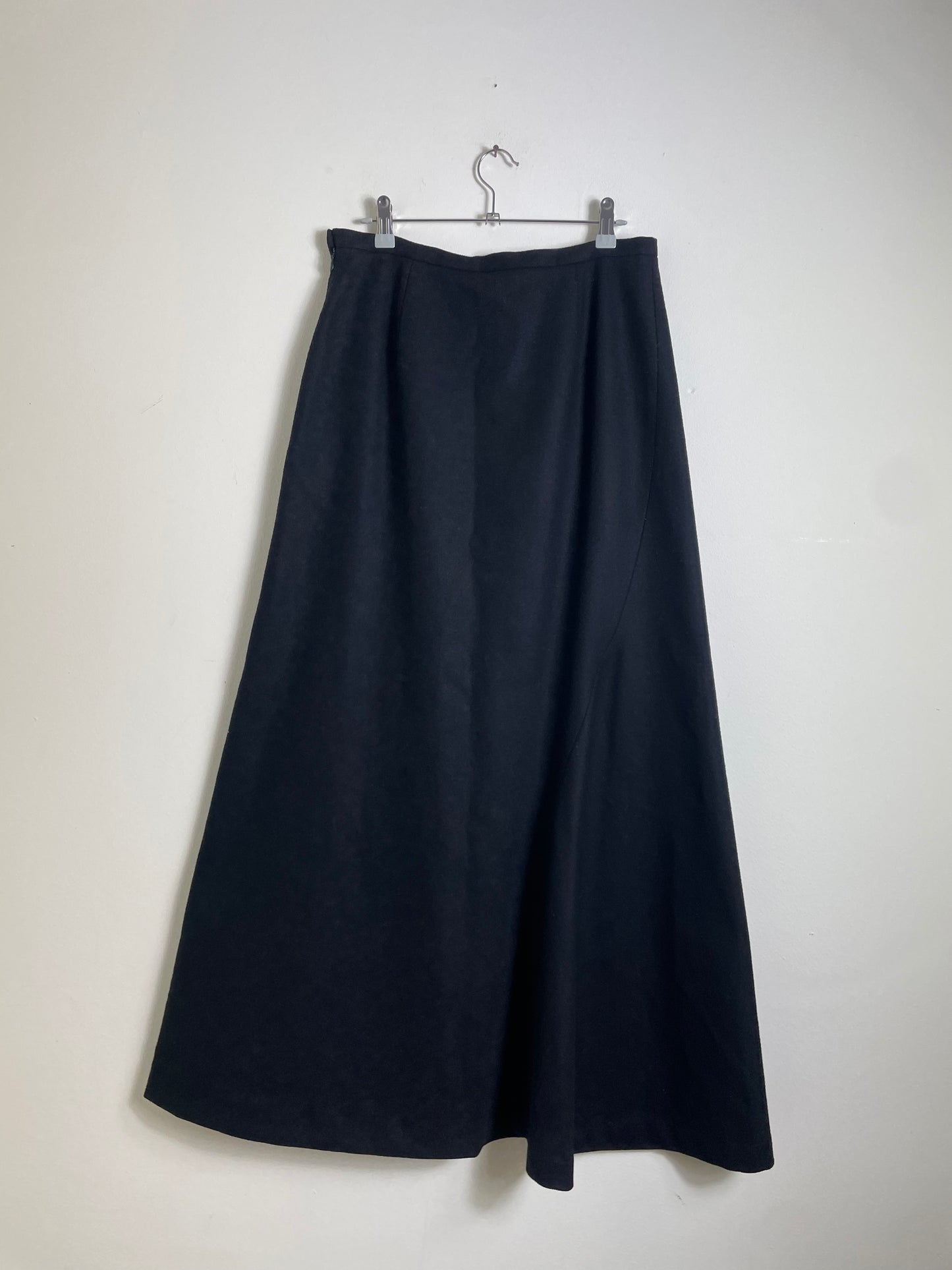 Miu Miu 1997 Black Wool Maxi Skirt