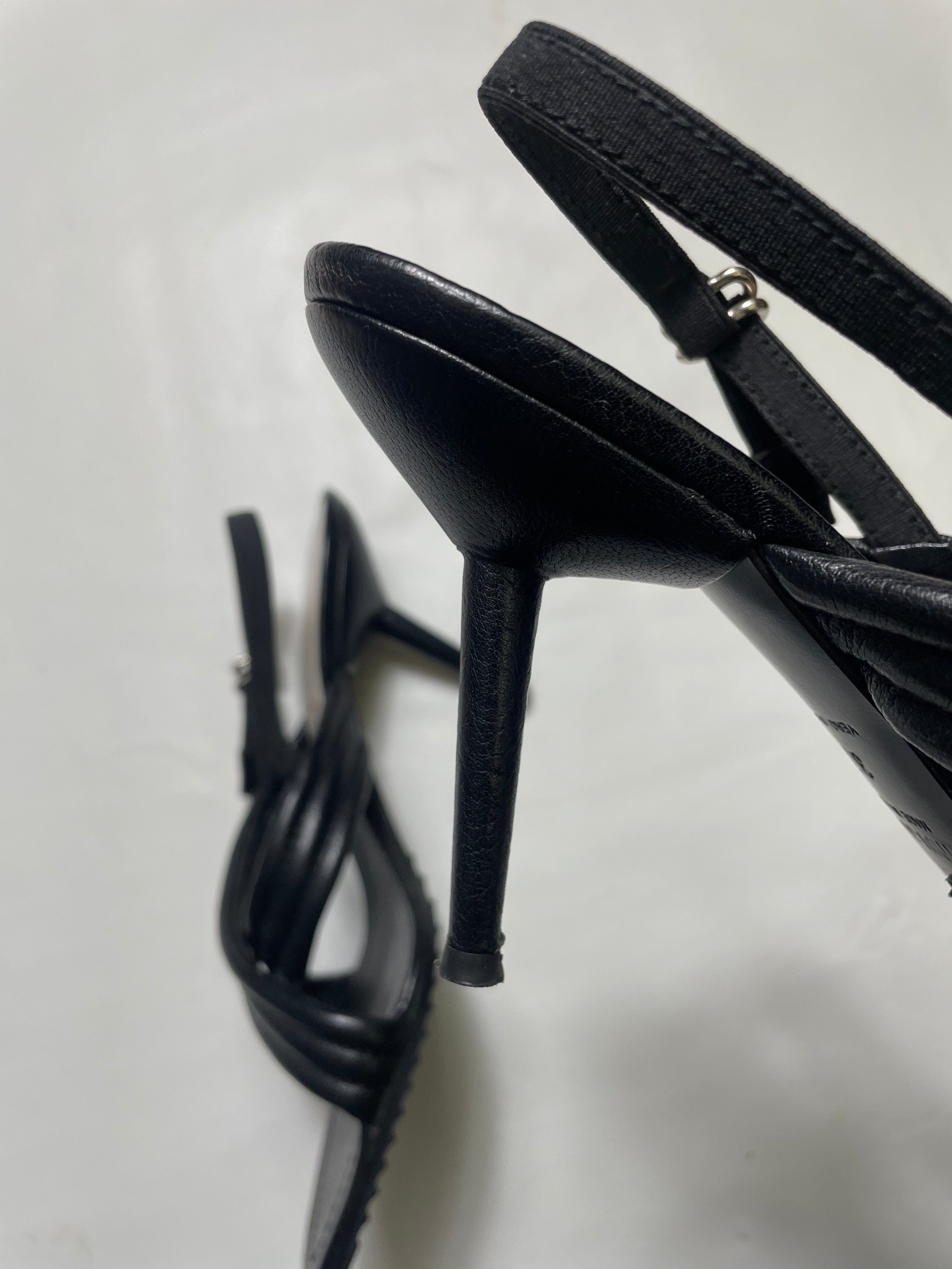 Miu Miu Black Strappy Open-Toe Sandals
