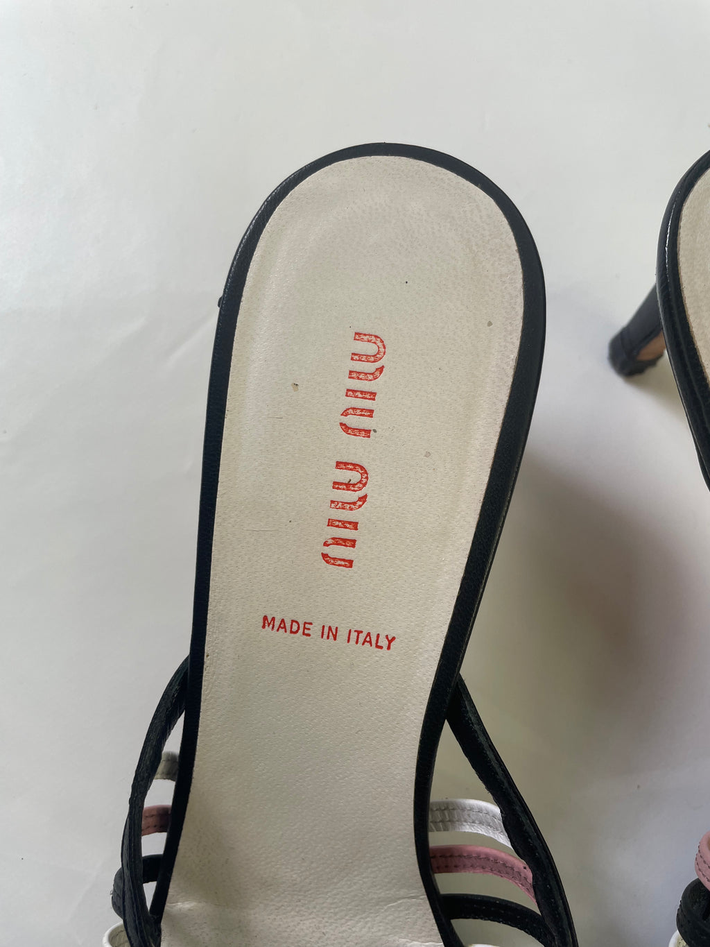 Miu Miu Leather Lattice Kitten Heel Mules